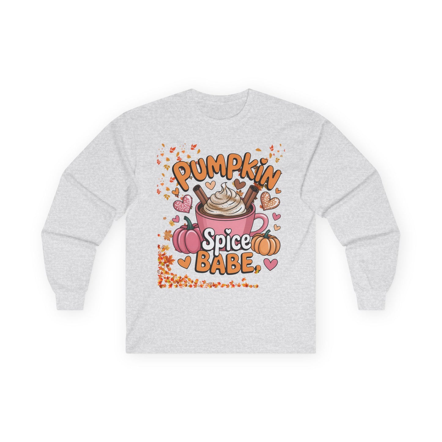 Cozy Fall Long Sleeve Tee - Pumpkin Spice Babe, Autumn Vibes, Perfect for Halloween, Thanksgiving, Casual Layering, Gift for Her