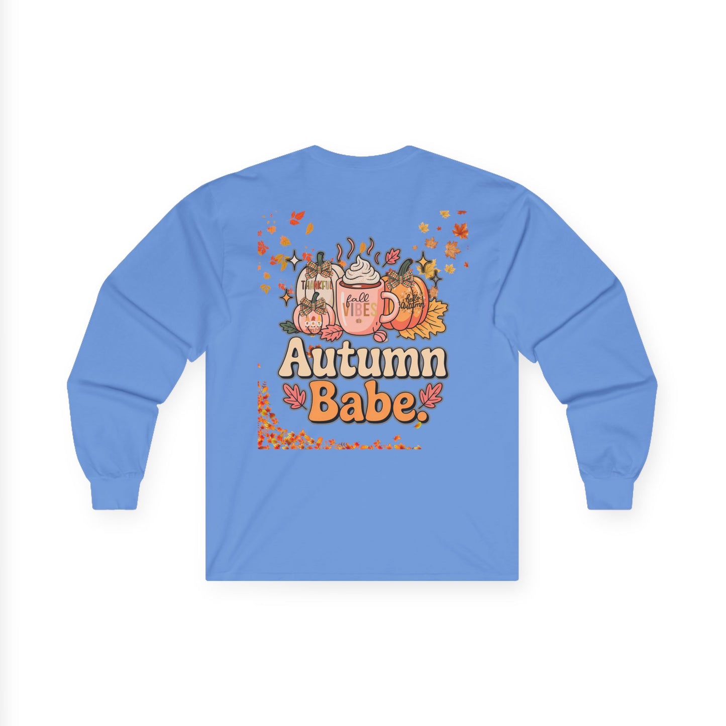 Cozy Fall Long Sleeve Tee - Pumpkin Spice Babe, Autumn Vibes, Perfect for Halloween, Thanksgiving, Casual Layering, Gift for Her