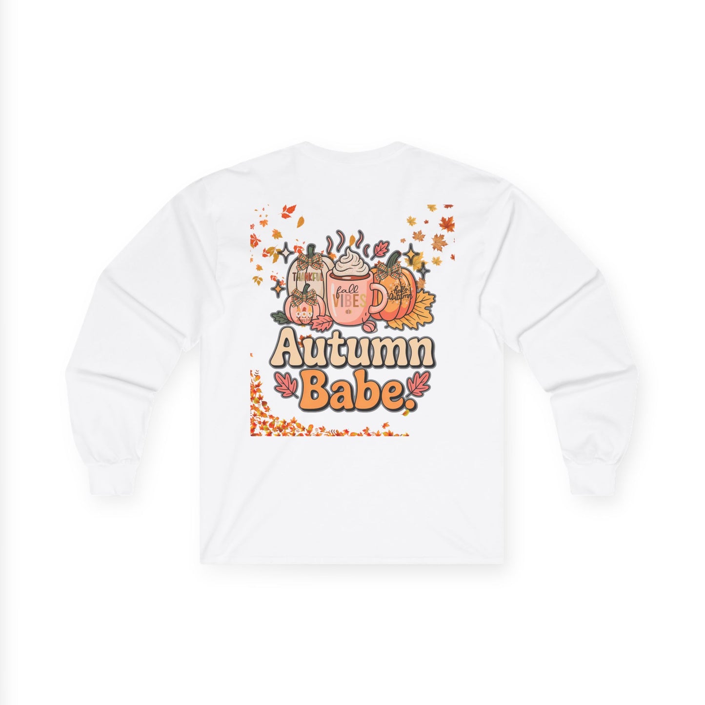 Cozy Fall Long Sleeve Tee - Pumpkin Spice Babe, Autumn Vibes, Perfect for Halloween, Thanksgiving, Casual Layering, Gift for Her