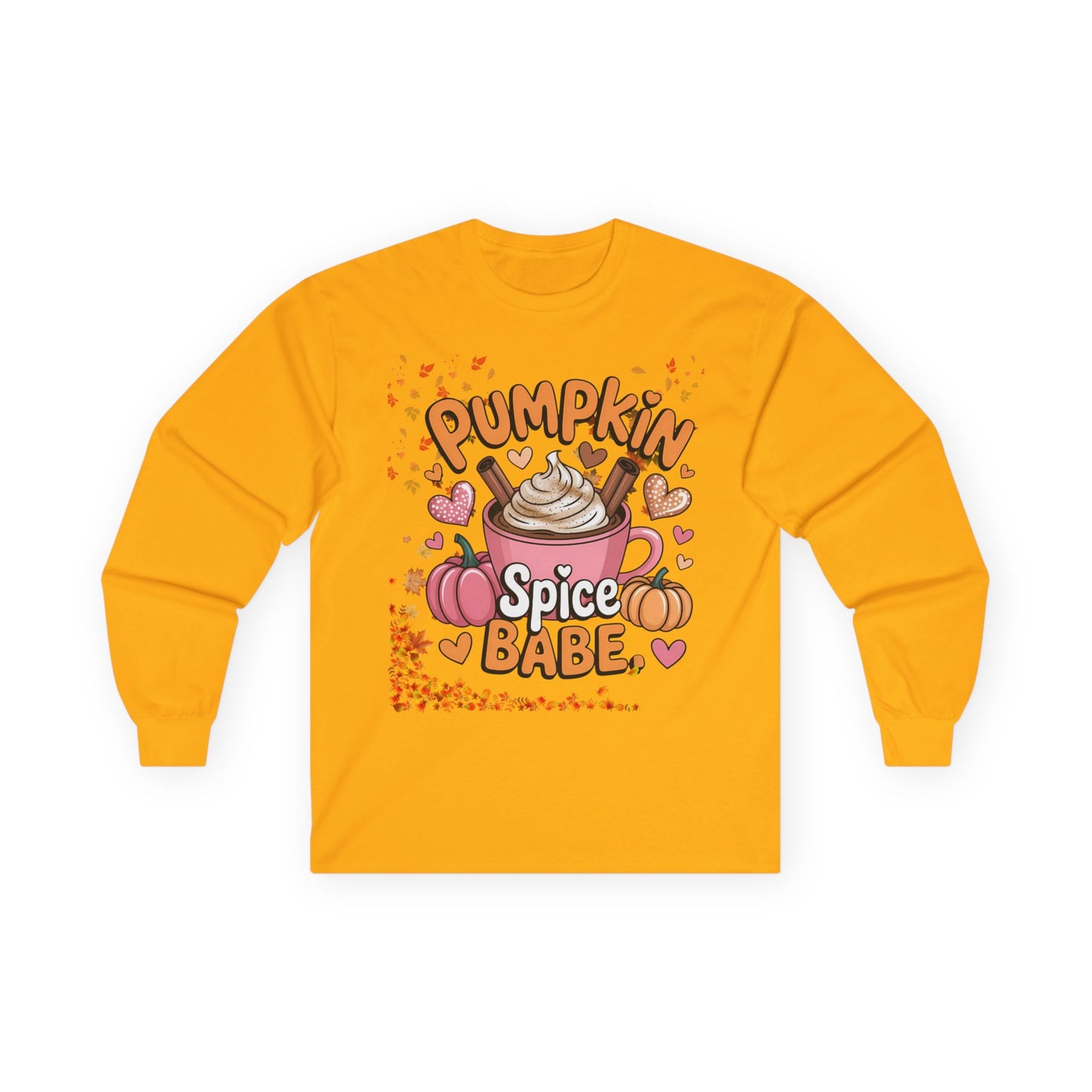 Cozy Fall Long Sleeve Tee - Pumpkin Spice Babe, Autumn Vibes, Perfect for Halloween, Thanksgiving, Casual Layering, Gift for Her