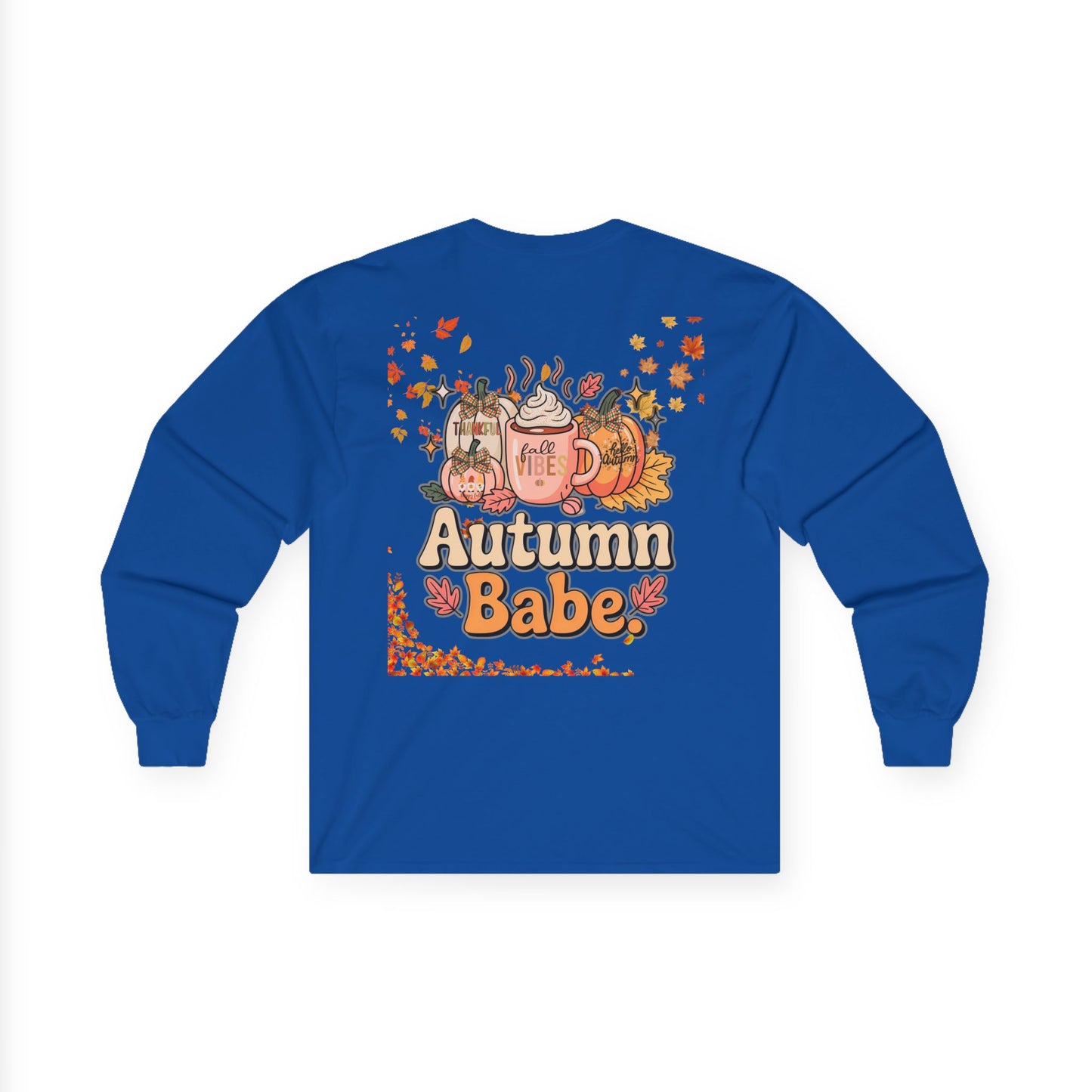 Cozy Fall Long Sleeve Tee - Pumpkin Spice Babe, Autumn Vibes, Perfect for Halloween, Thanksgiving, Casual Layering, Gift for Her