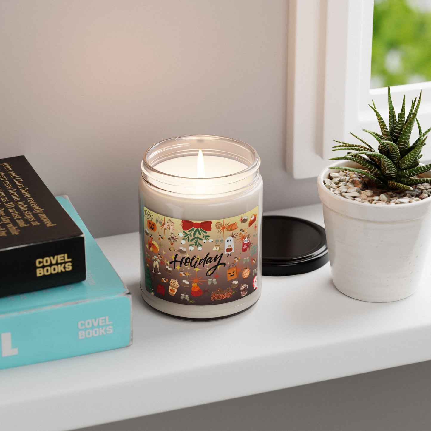 Festive Holiday Soy Candle, Aromatherapy Candle, Eco-Friendly Gift, Christmas Candle, Seasonal Decor