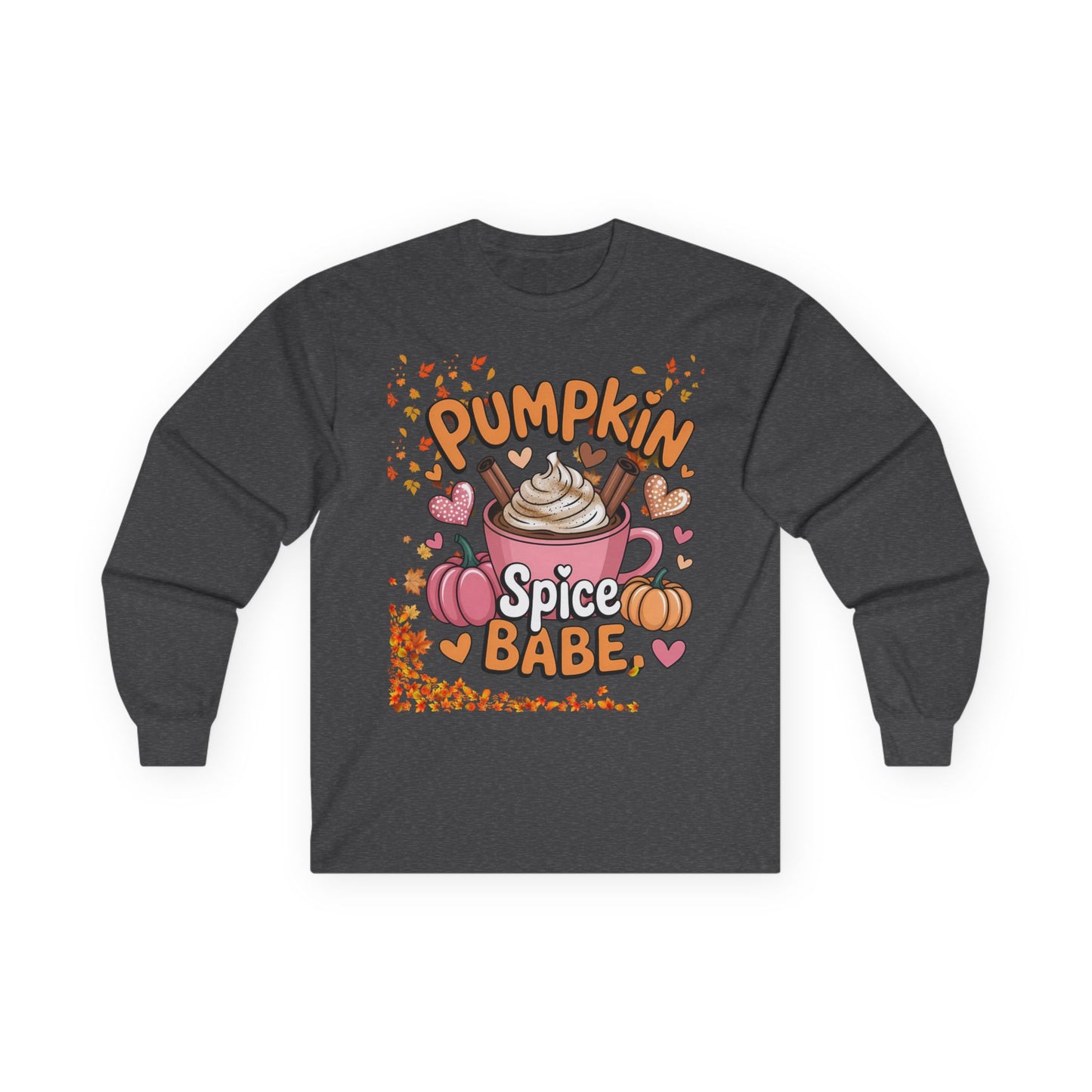 Cozy Fall Long Sleeve Tee - Pumpkin Spice Babe, Autumn Vibes, Perfect for Halloween, Thanksgiving, Casual Layering, Gift for Her