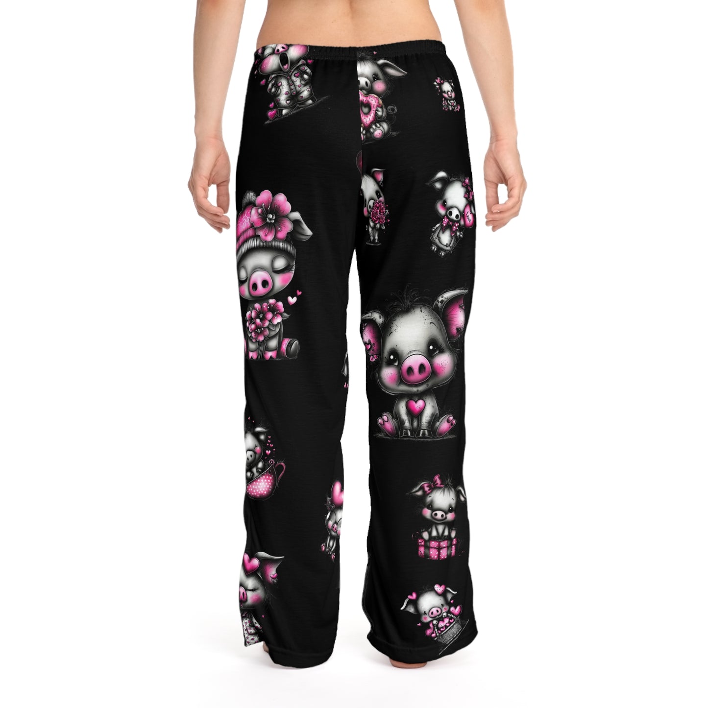 Pig Pattern Pajama Pants — Cute Pink Piglet Sleep Lounge Pants
