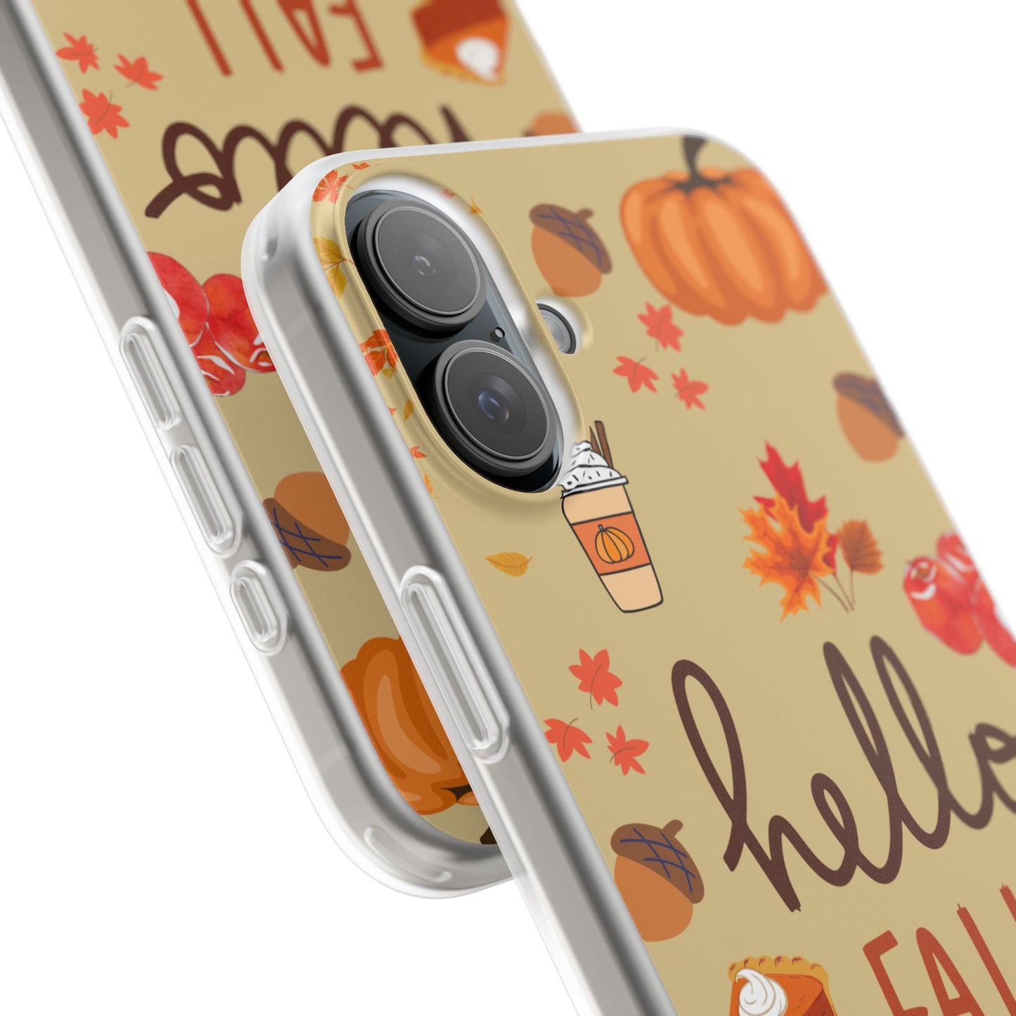 Autumn-Themed Flexi Cases, Seasonal iPhone Cover, Hello Fall Phone Case, Fall Decor Accessory, Perfect for Thanksgiving Gifts