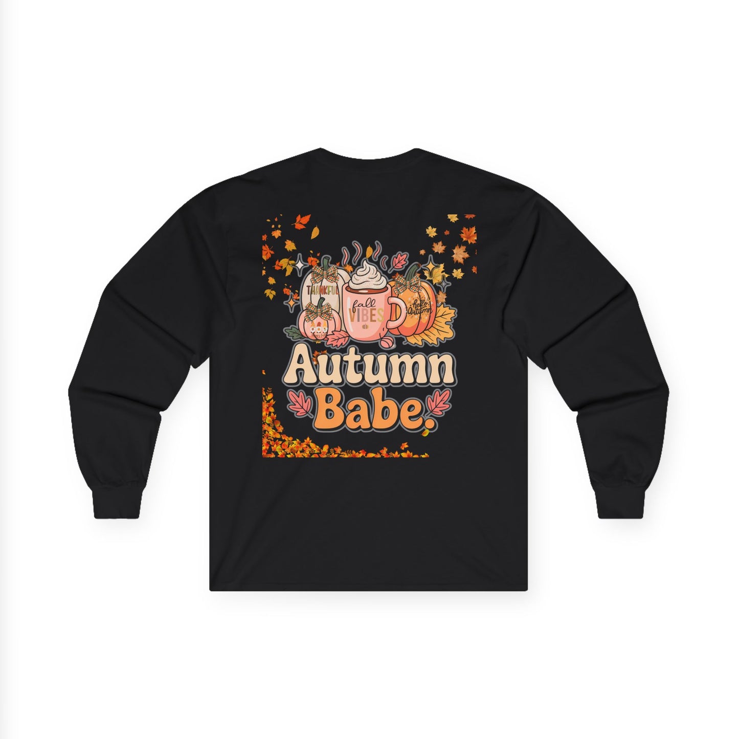 Cozy Fall Long Sleeve Tee - Pumpkin Spice Babe, Autumn Vibes, Perfect for Halloween, Thanksgiving, Casual Layering, Gift for Her