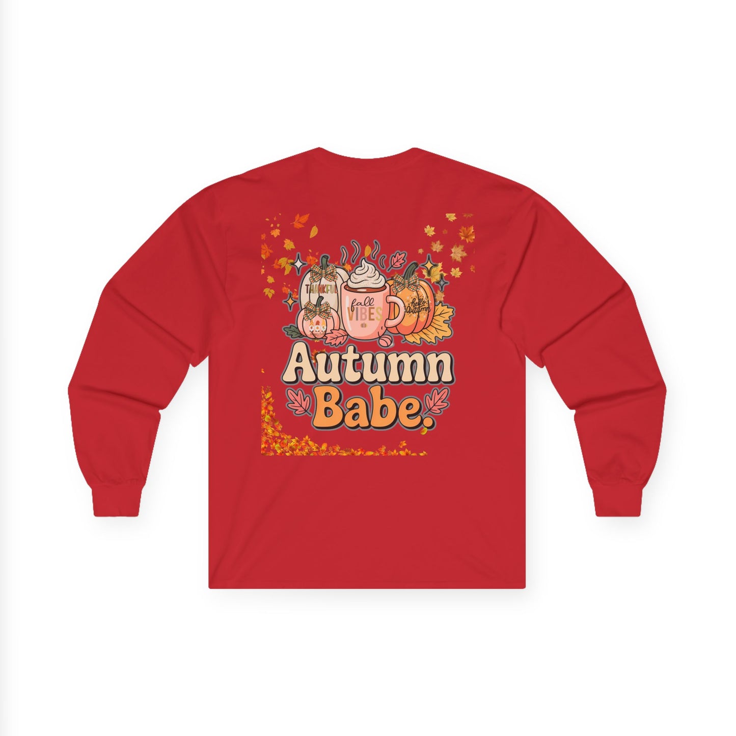 Cozy Fall Long Sleeve Tee - Pumpkin Spice Babe, Autumn Vibes, Perfect for Halloween, Thanksgiving, Casual Layering, Gift for Her