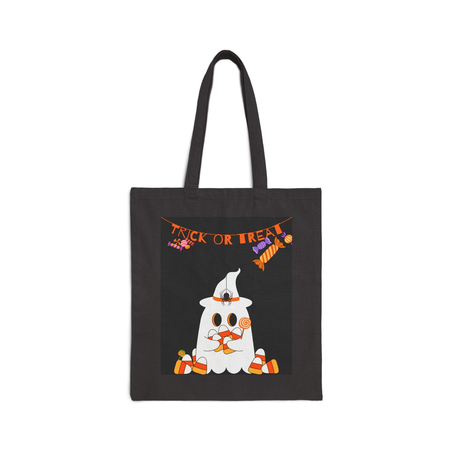 Halloween Cotton Canvas Trick or Treat Tote Bag for Kids