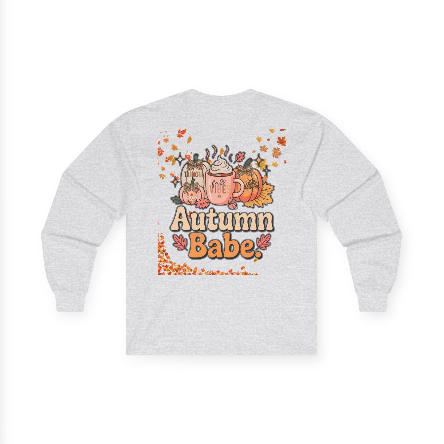 Cozy Fall Long Sleeve Tee - Pumpkin Spice Babe, Autumn Vibes, Perfect for Halloween, Thanksgiving, Casual Layering, Gift for Her