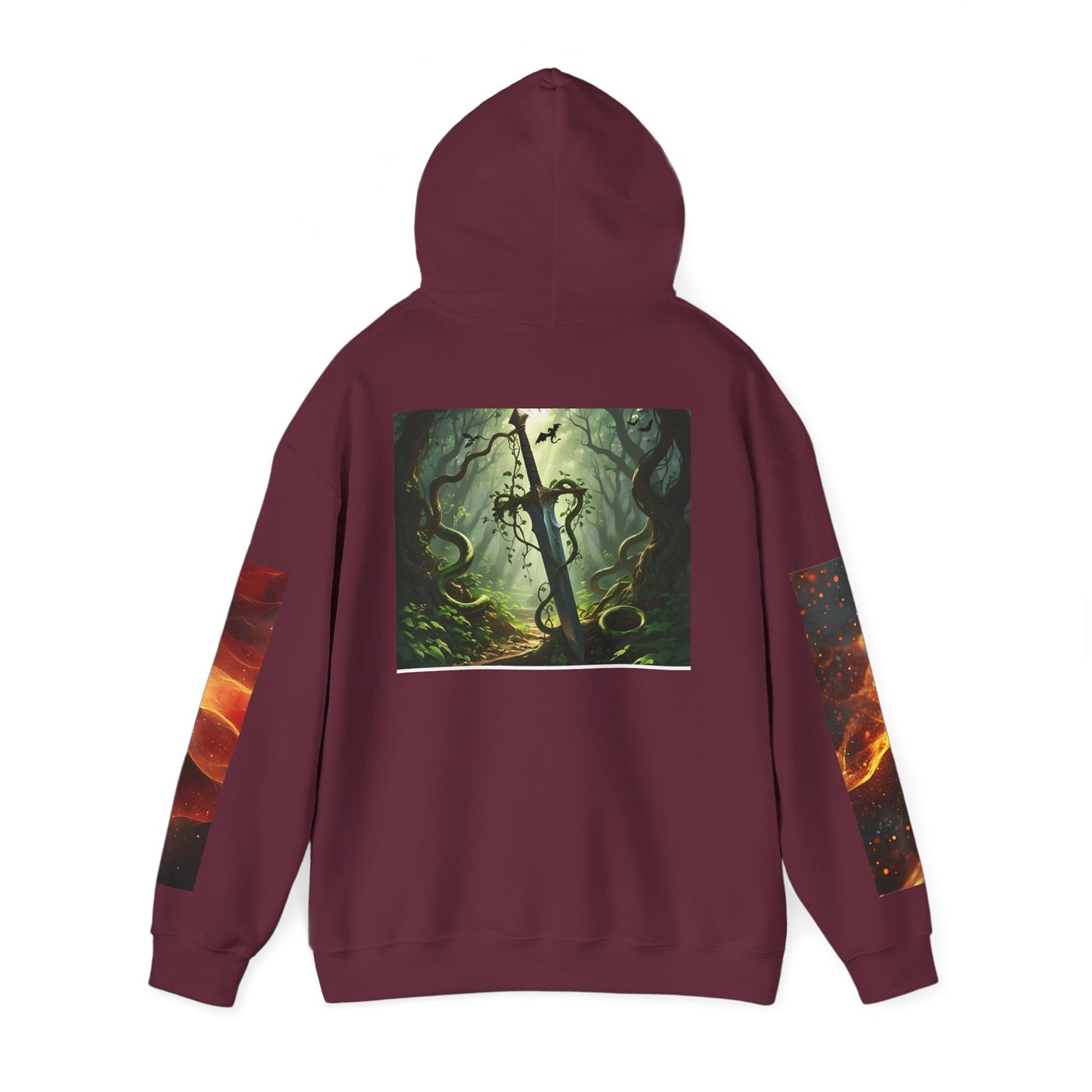 Fantasy Dragon & Sword Unisex Hooded Sweatshirt, Perfect for Fall,