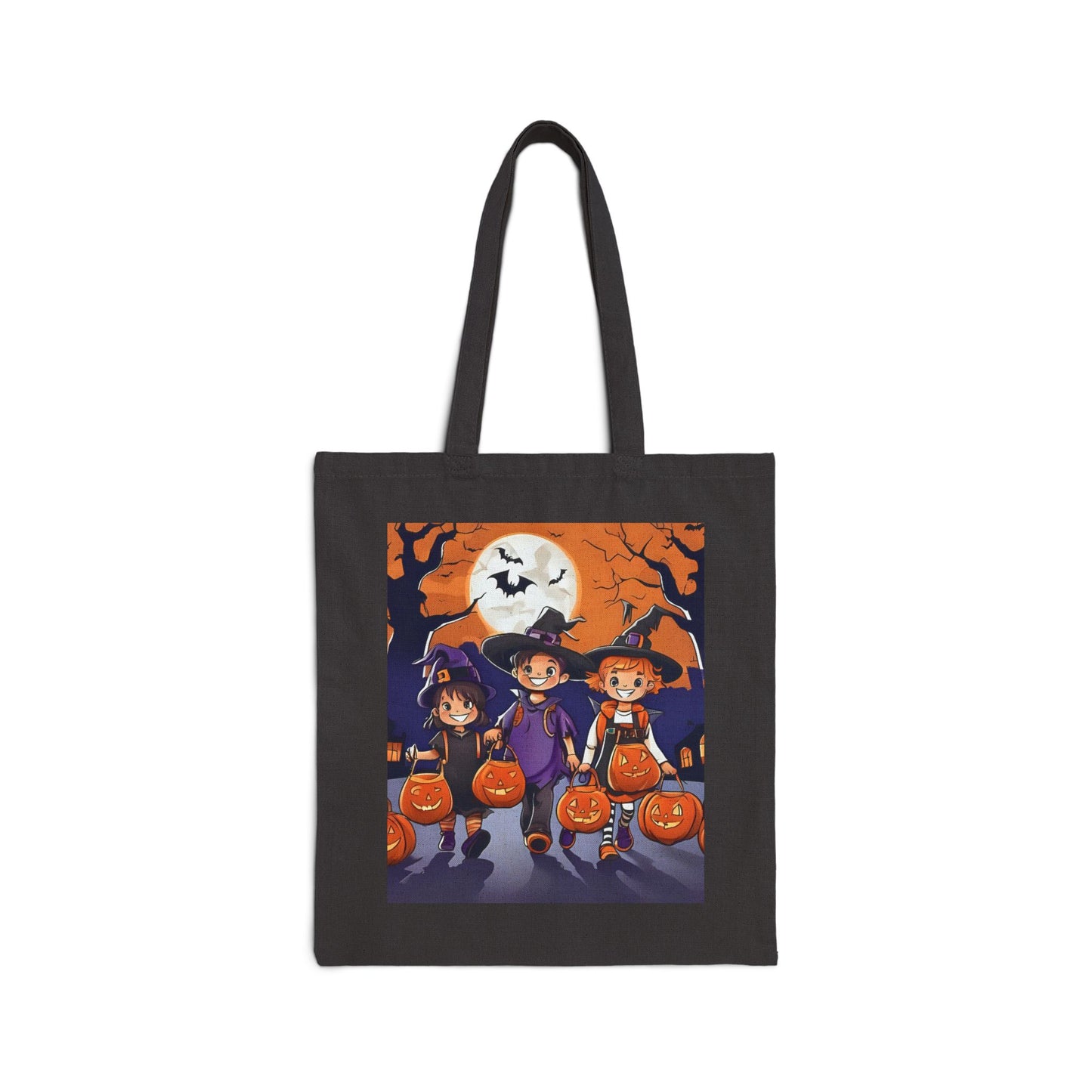 Halloween Cotton Canvas Trick or Treat Tote Bag for Kids