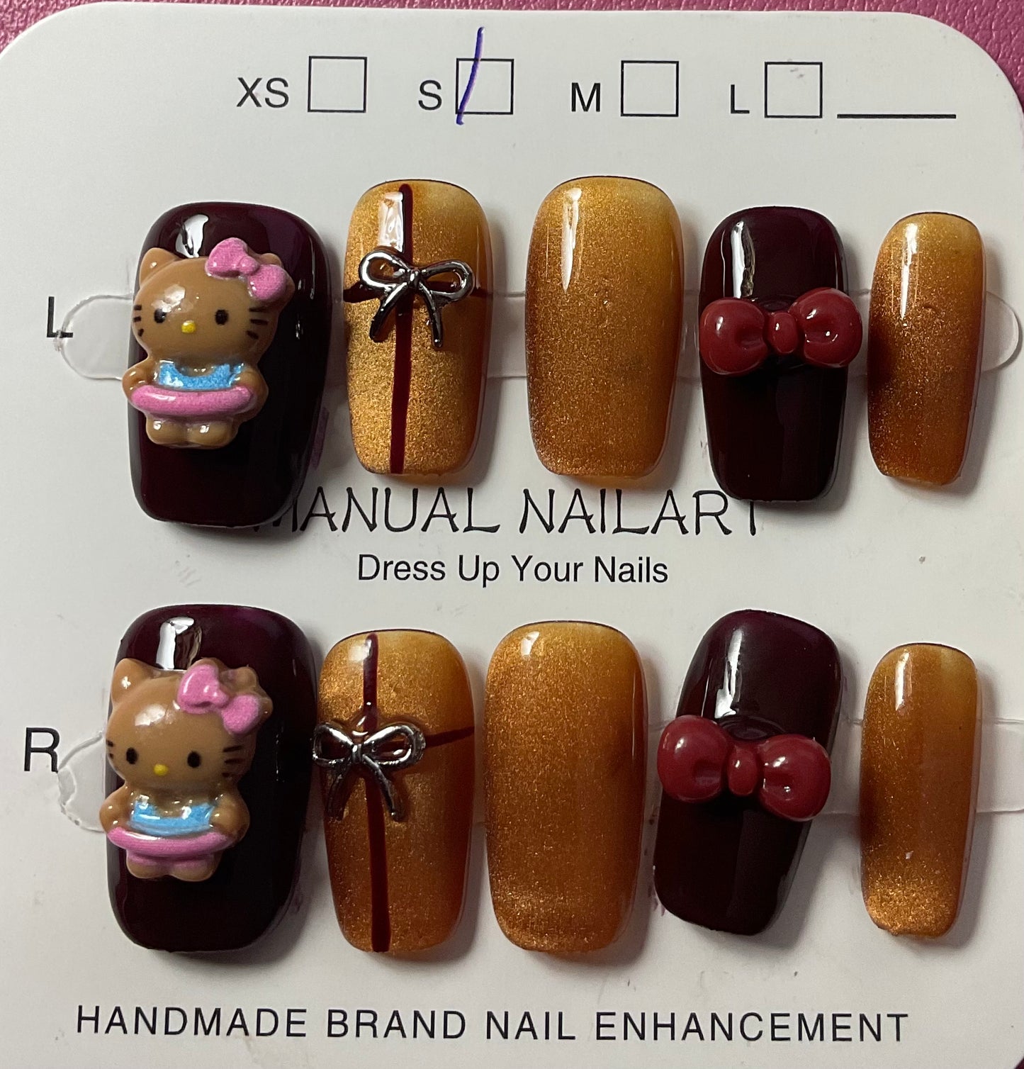 Coffee & Hello Kitty Press On Nails