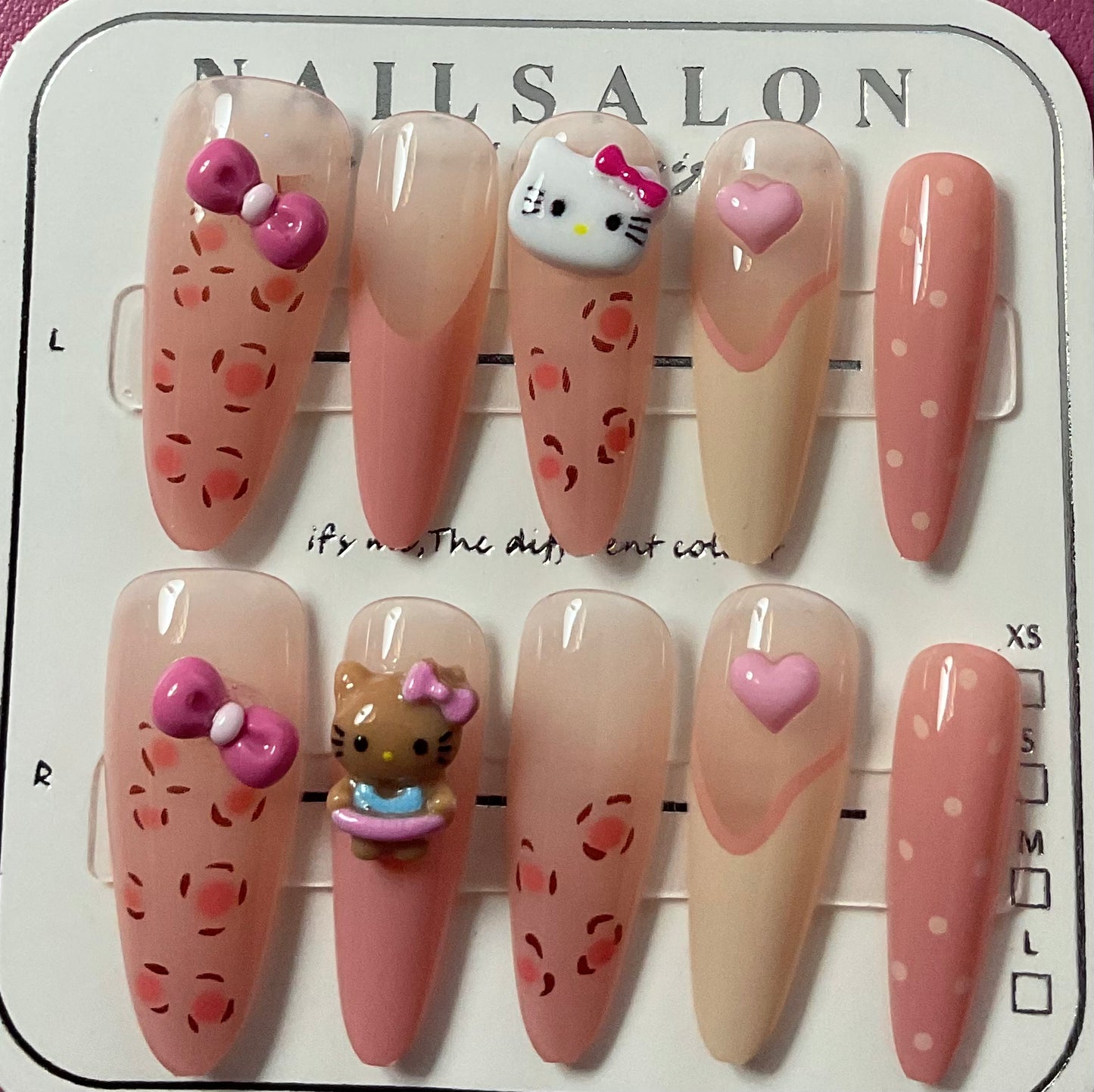 Chic Leopard & Hello Kitty Press On Nails