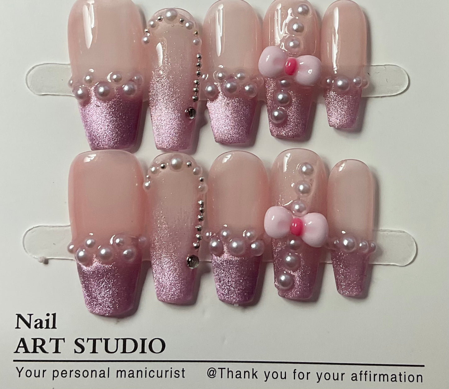 Pink Medium Length Press On Nails