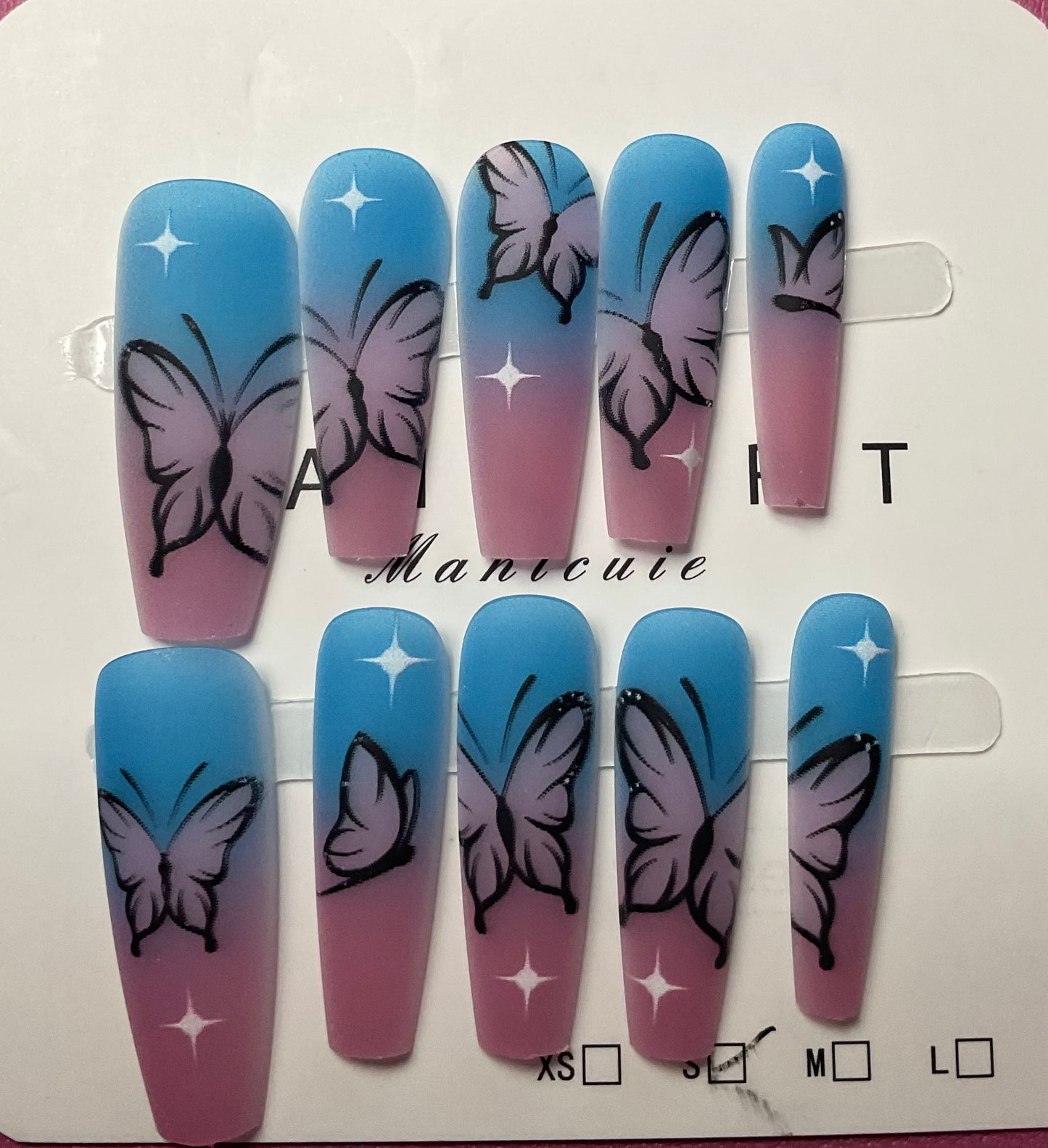 Butterfly Ombre Dreams Press On Nails