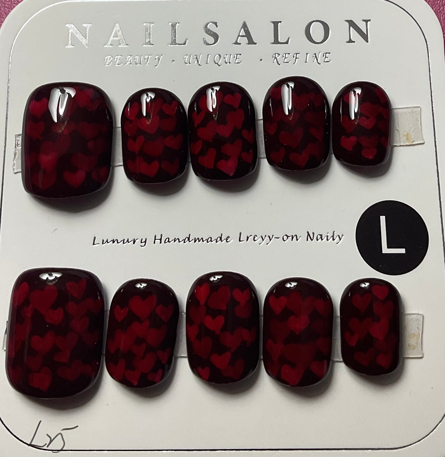 Dark Night Heart Press On Nails