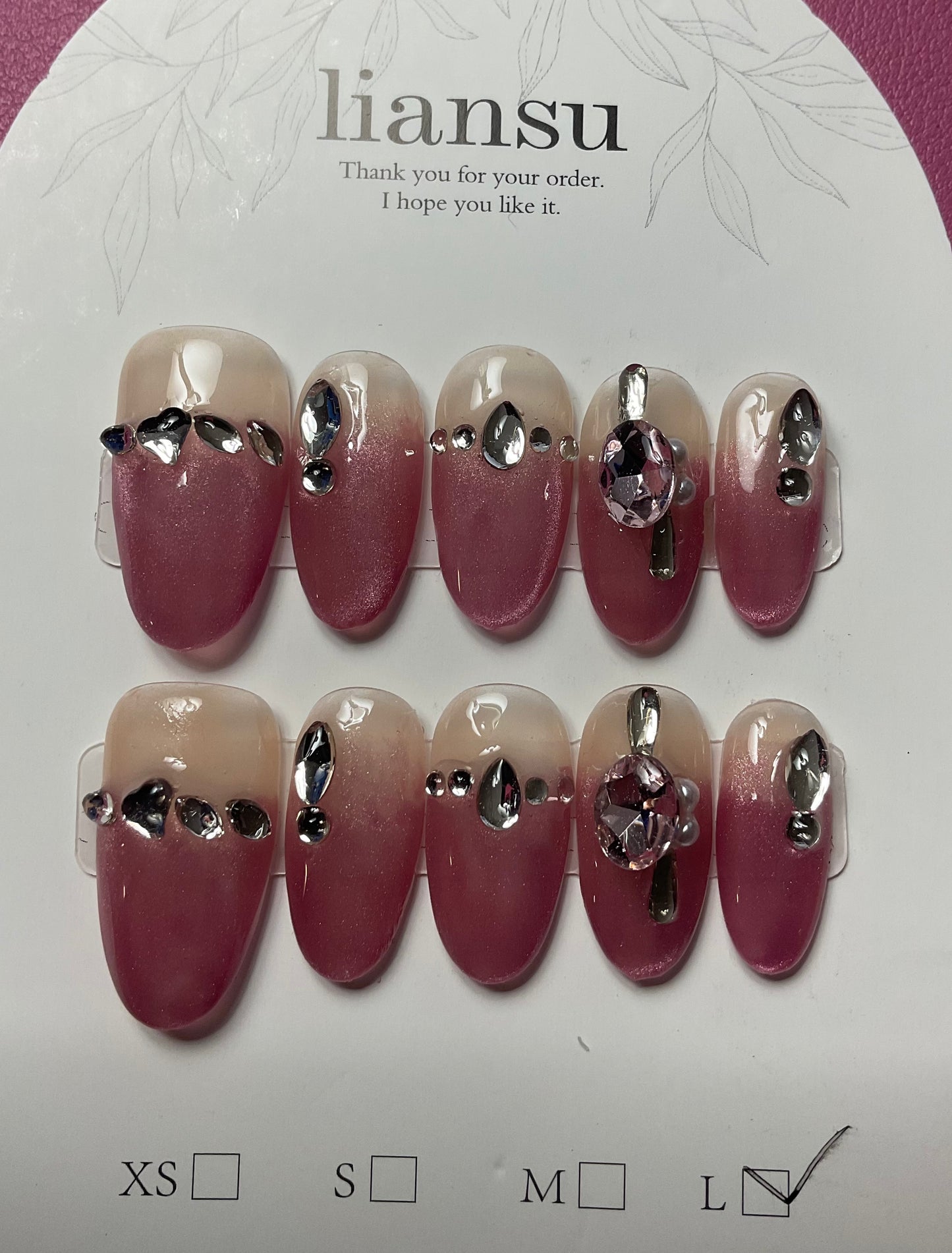 Sparkling Rose Press On Nails