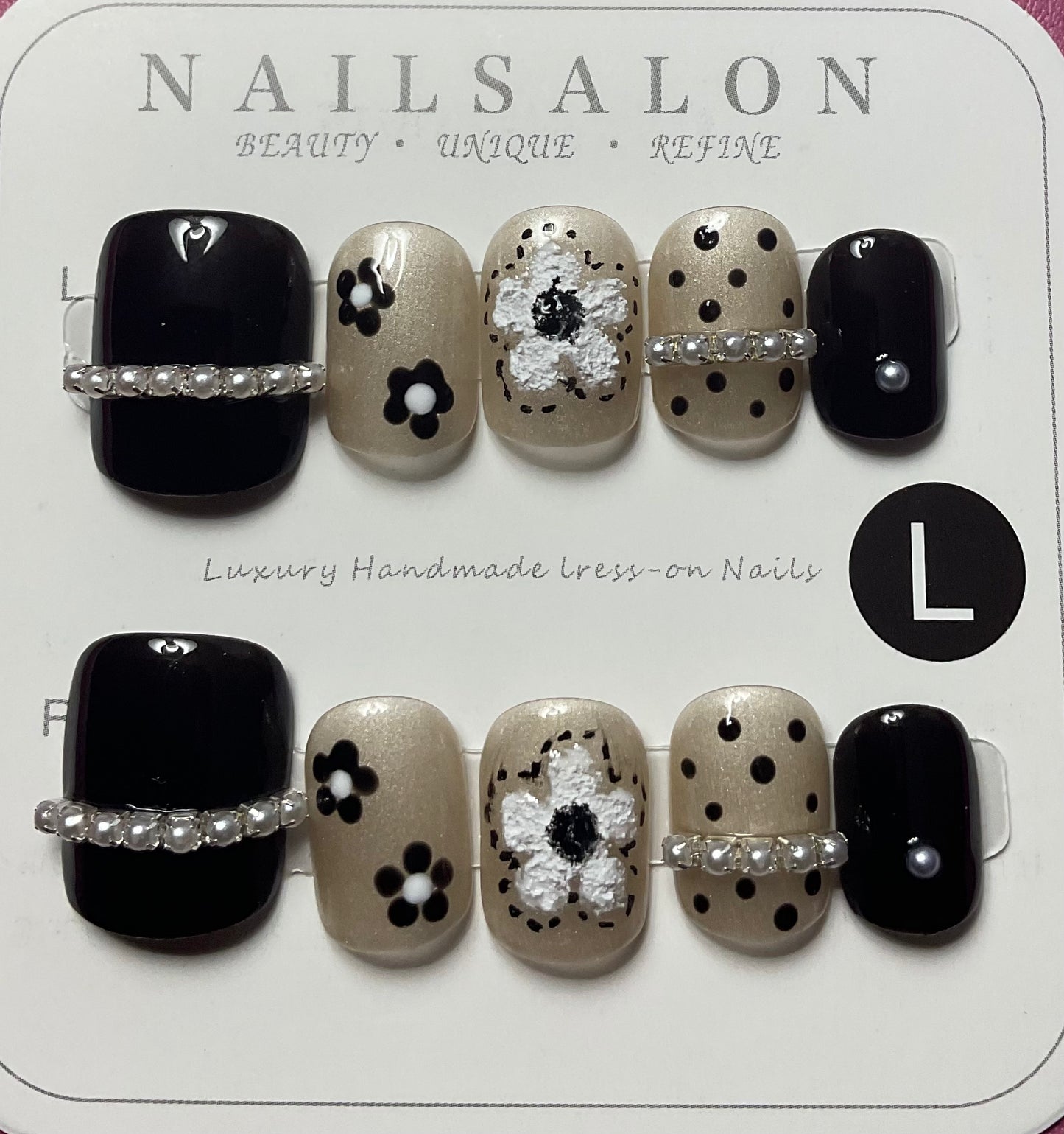 Short Flower Press On Nails