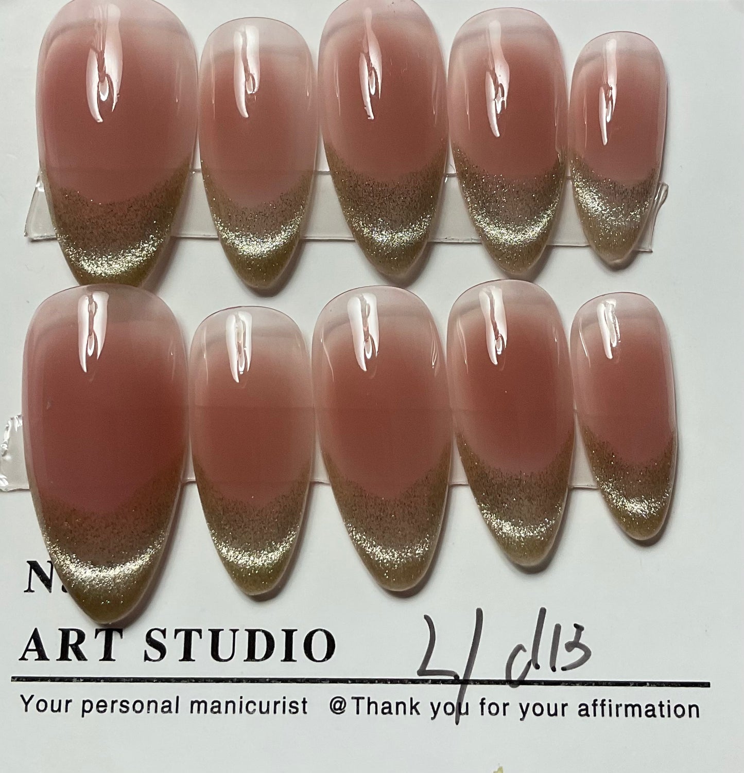 Gold French Tips Press On Nails