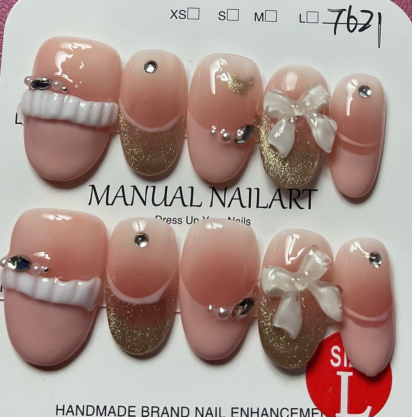 Blush & Gold Glam Press On Nails