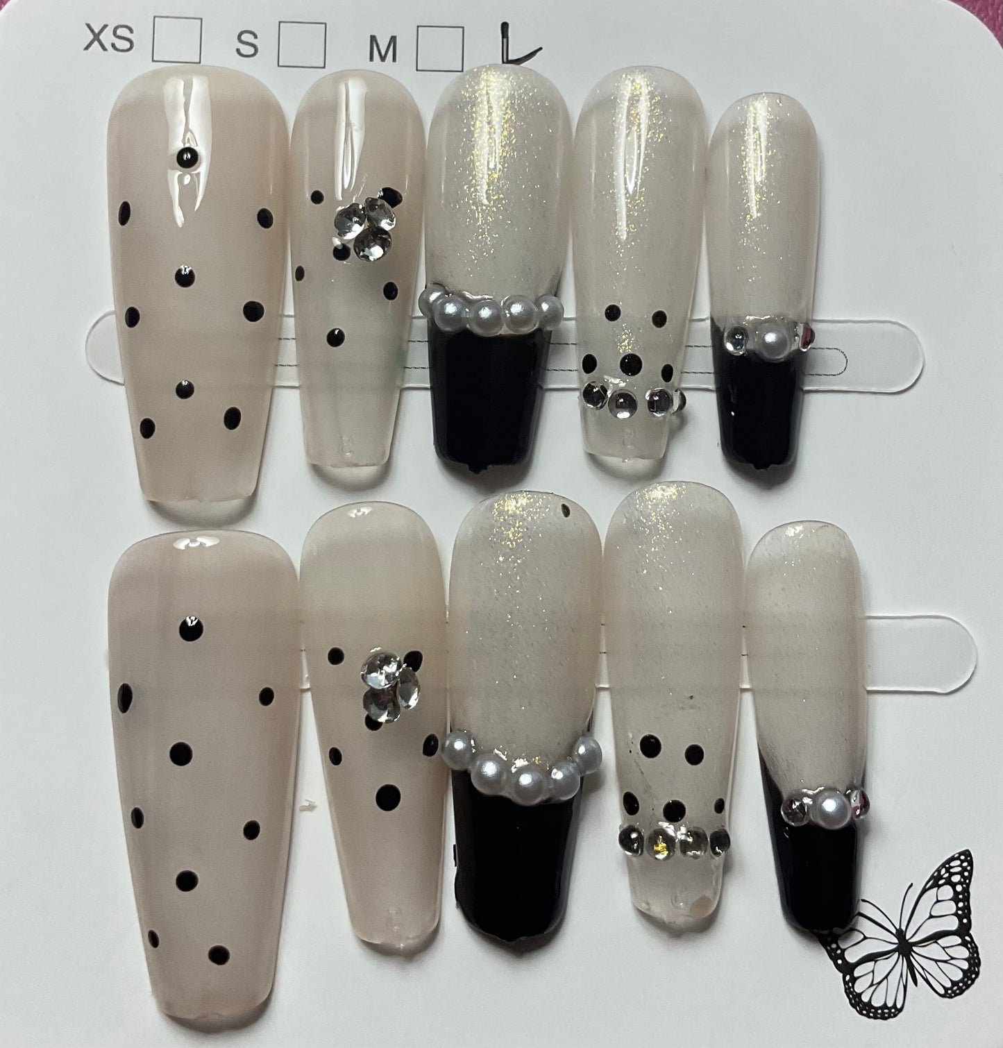 Polk Dot Glam Press On Nails