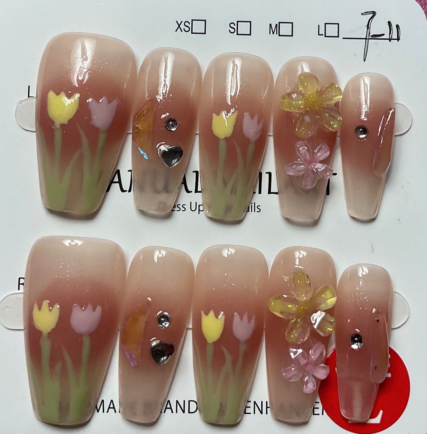 Floral Press On Nails