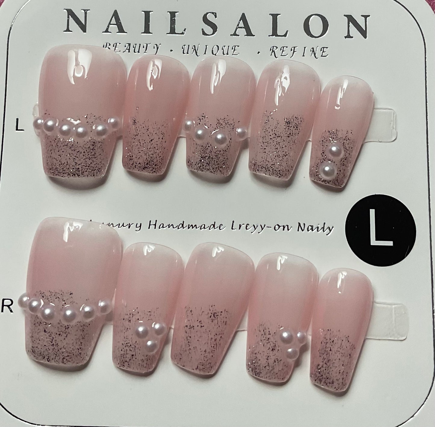 Elegant Pearl Blush Press On Nails