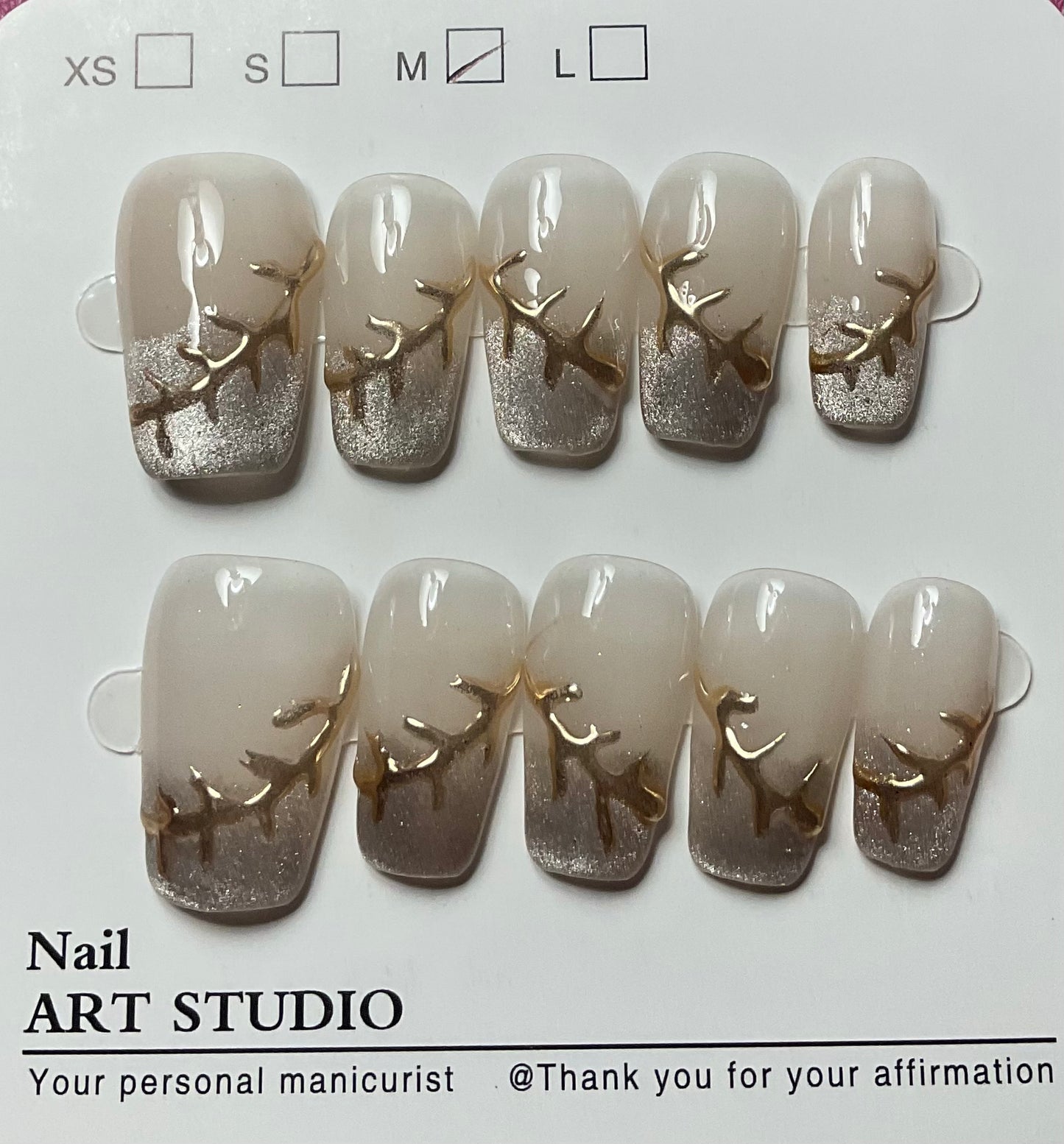 Shimmering Gold Vine Press On Nails