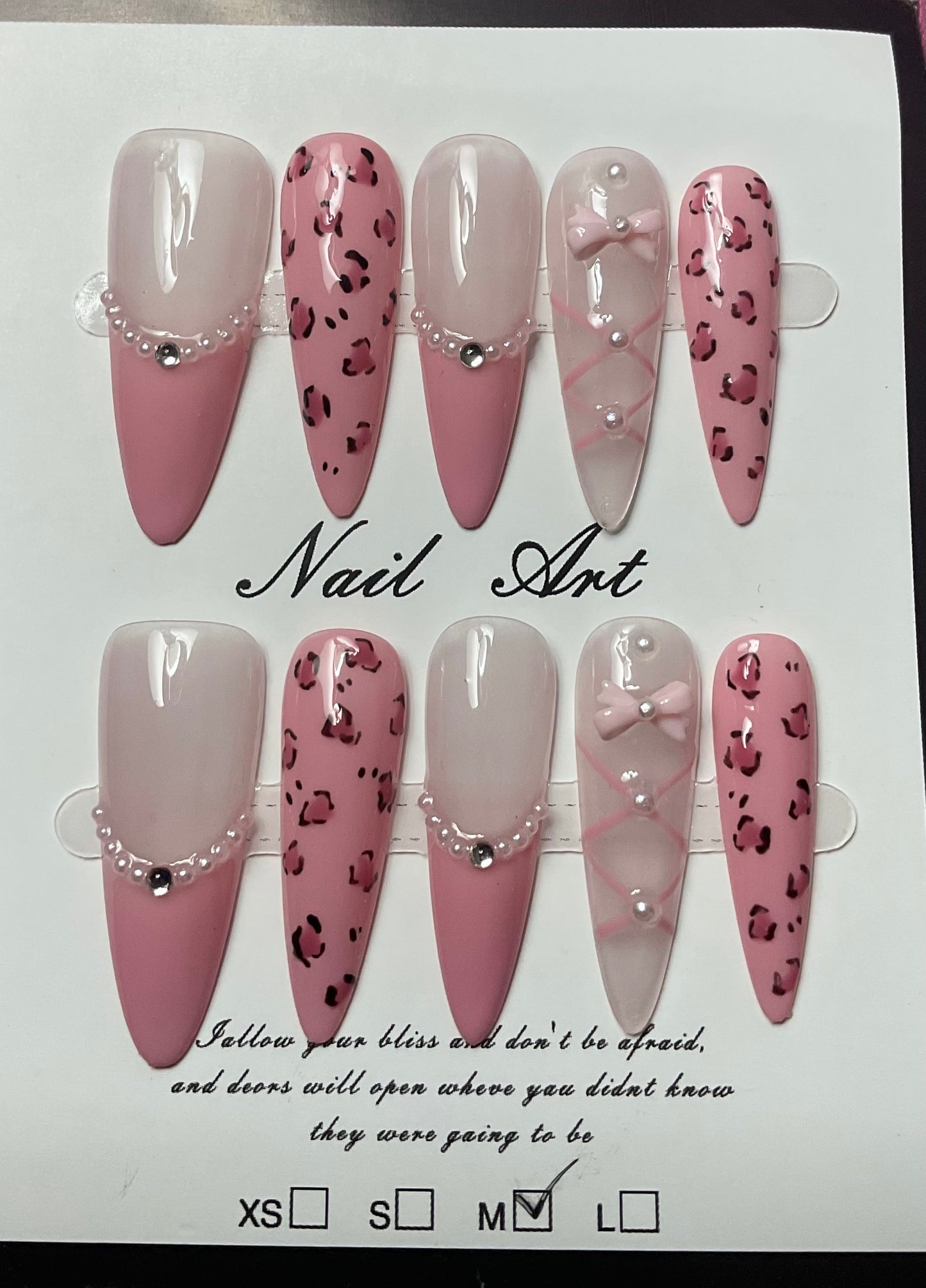 Pink Leopard Print Press On Nails