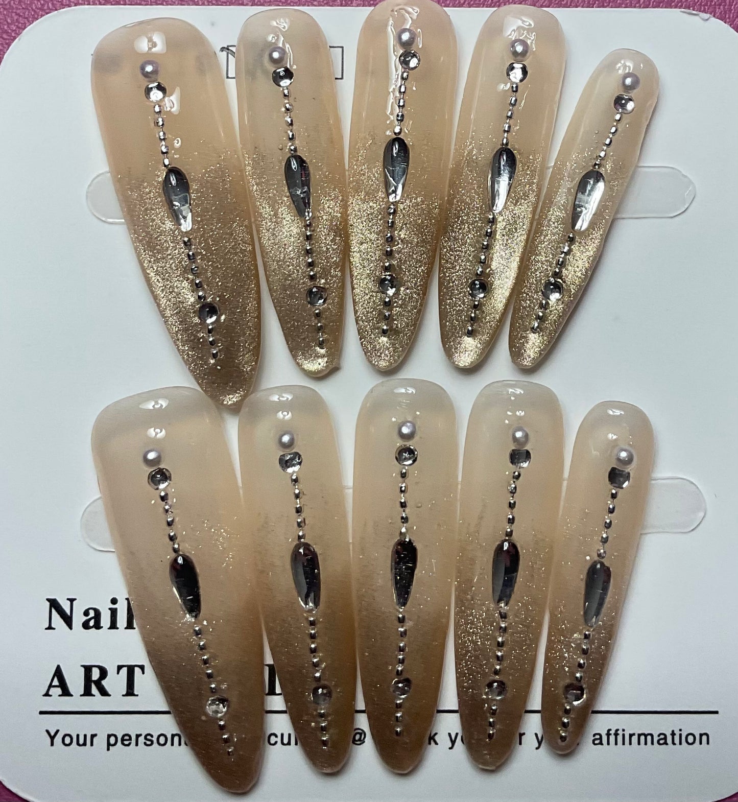 Golden Glamour Press On Nails