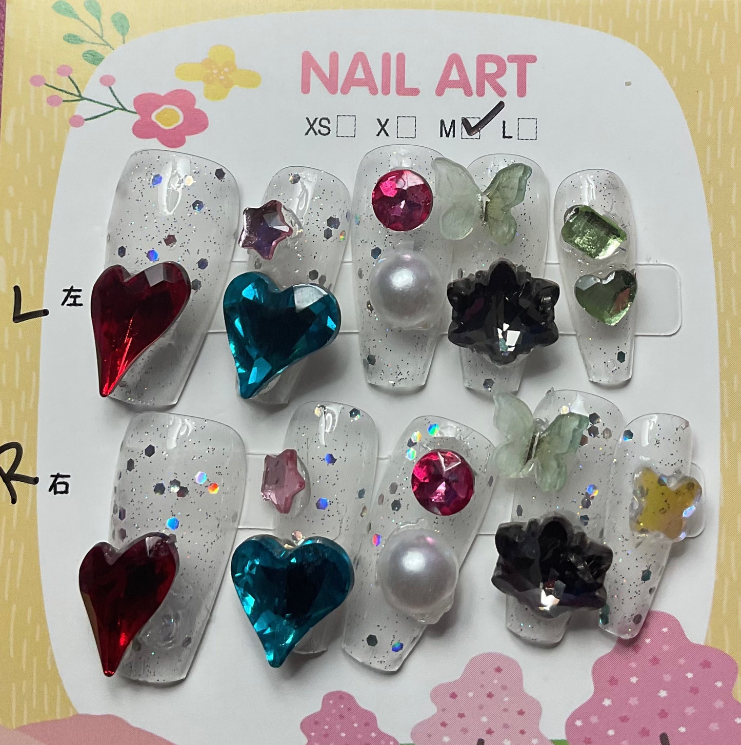 Luxury Gemstone Press On Nails