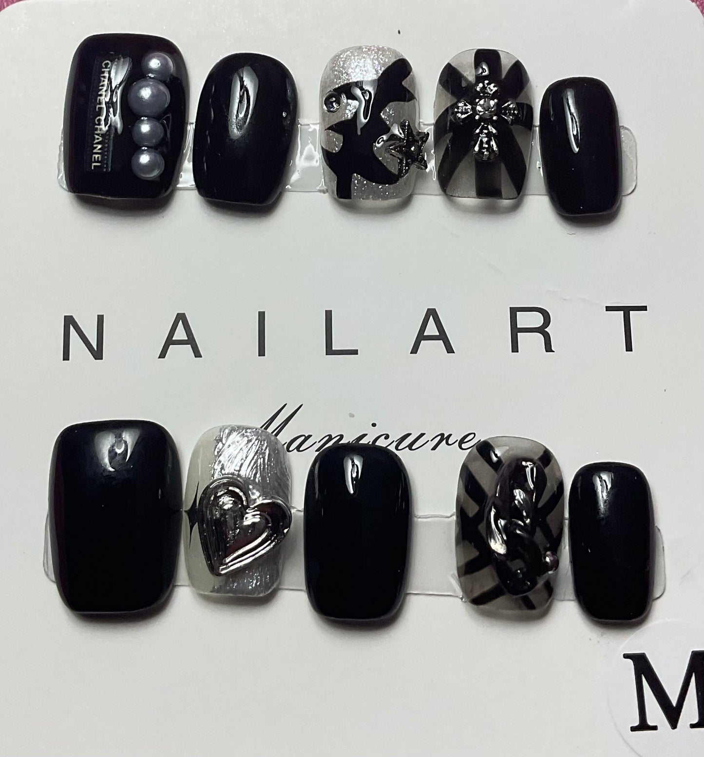 Midnight Glamour Press On Nails