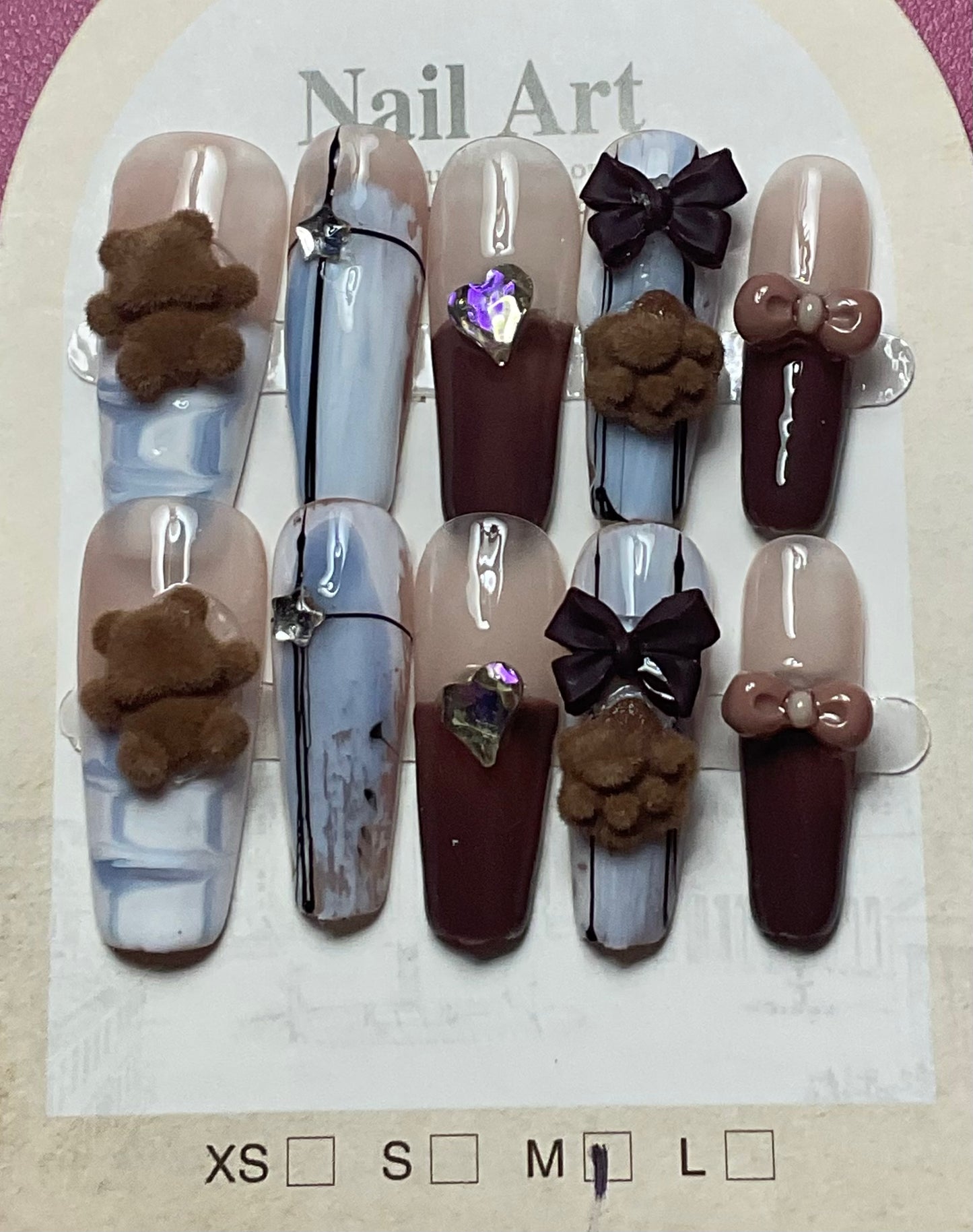 Beary Cute & Coffee Press On Nails