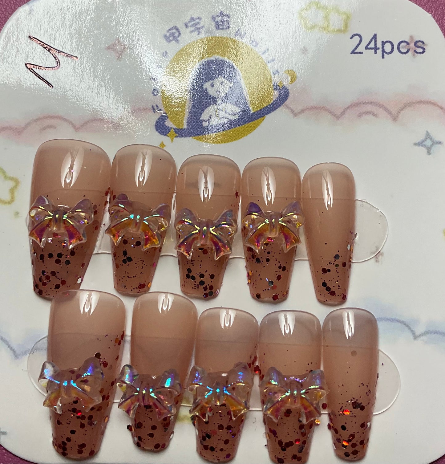 Sparkle & Bows Press On Nails