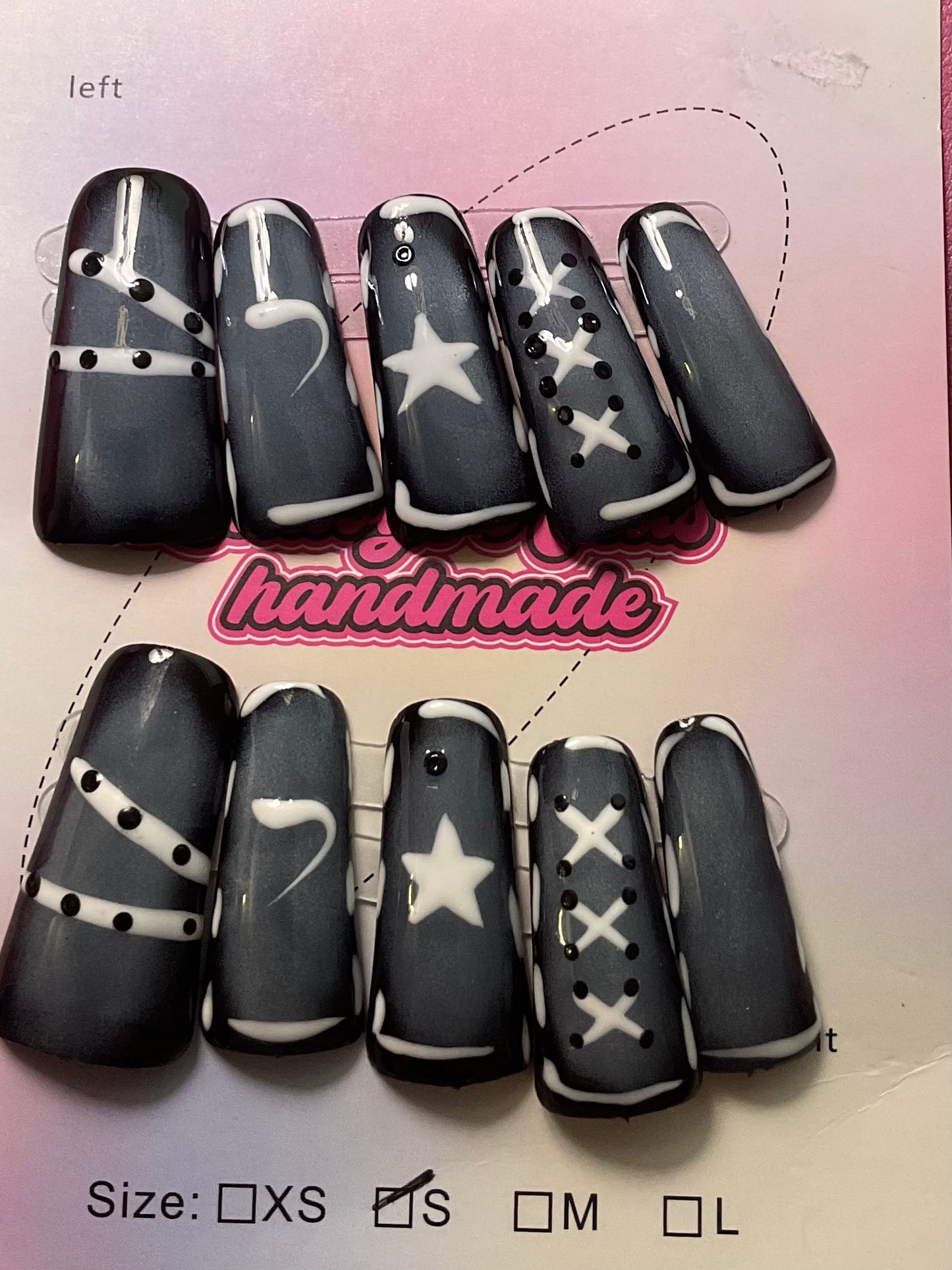 Midnight Sketches Press On Duck Nails