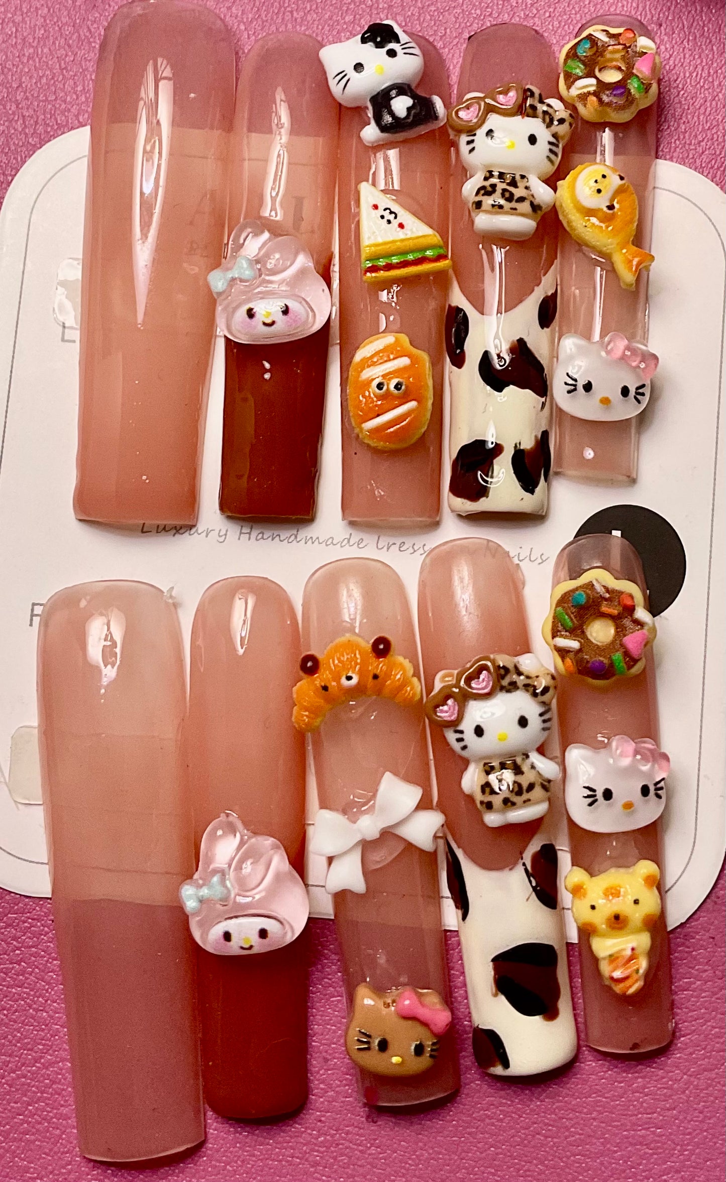 3D Hello Kitty Press On Nails