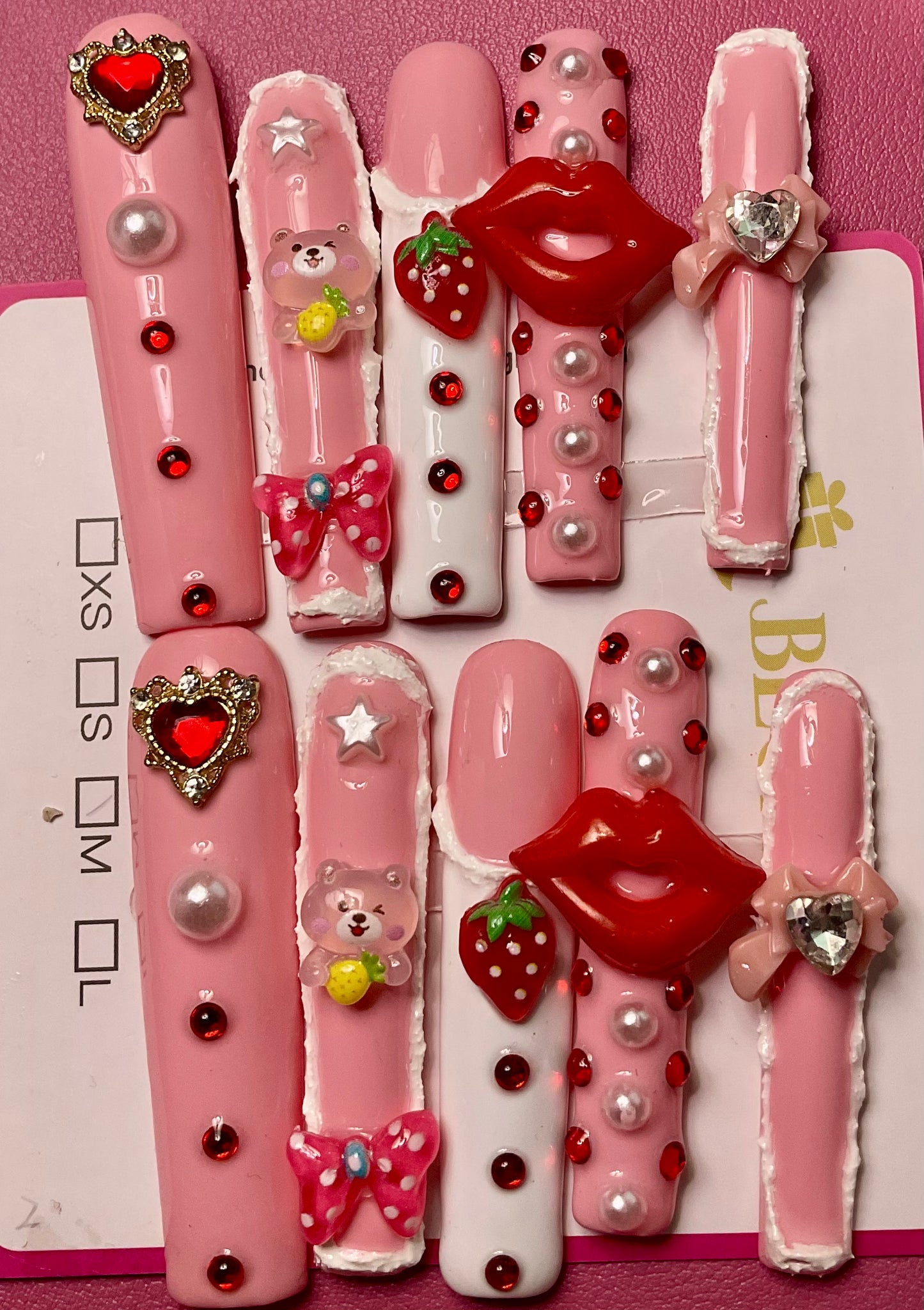 Sweet Strawberry Shortcake Press On Nails