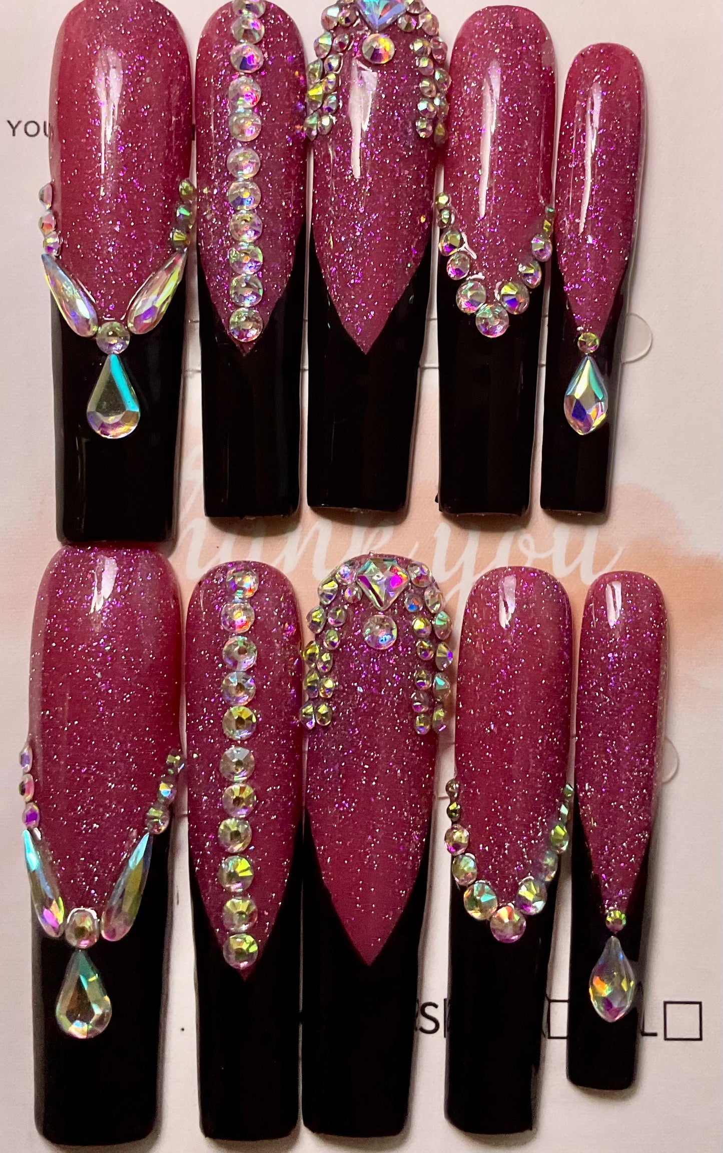 Midnight Rose Press On Nails