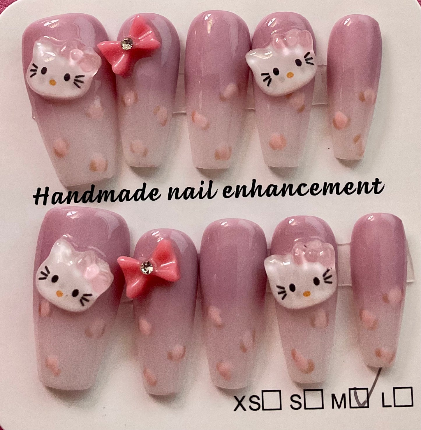 Sweet Hello Kitty & Bow Press On Nails