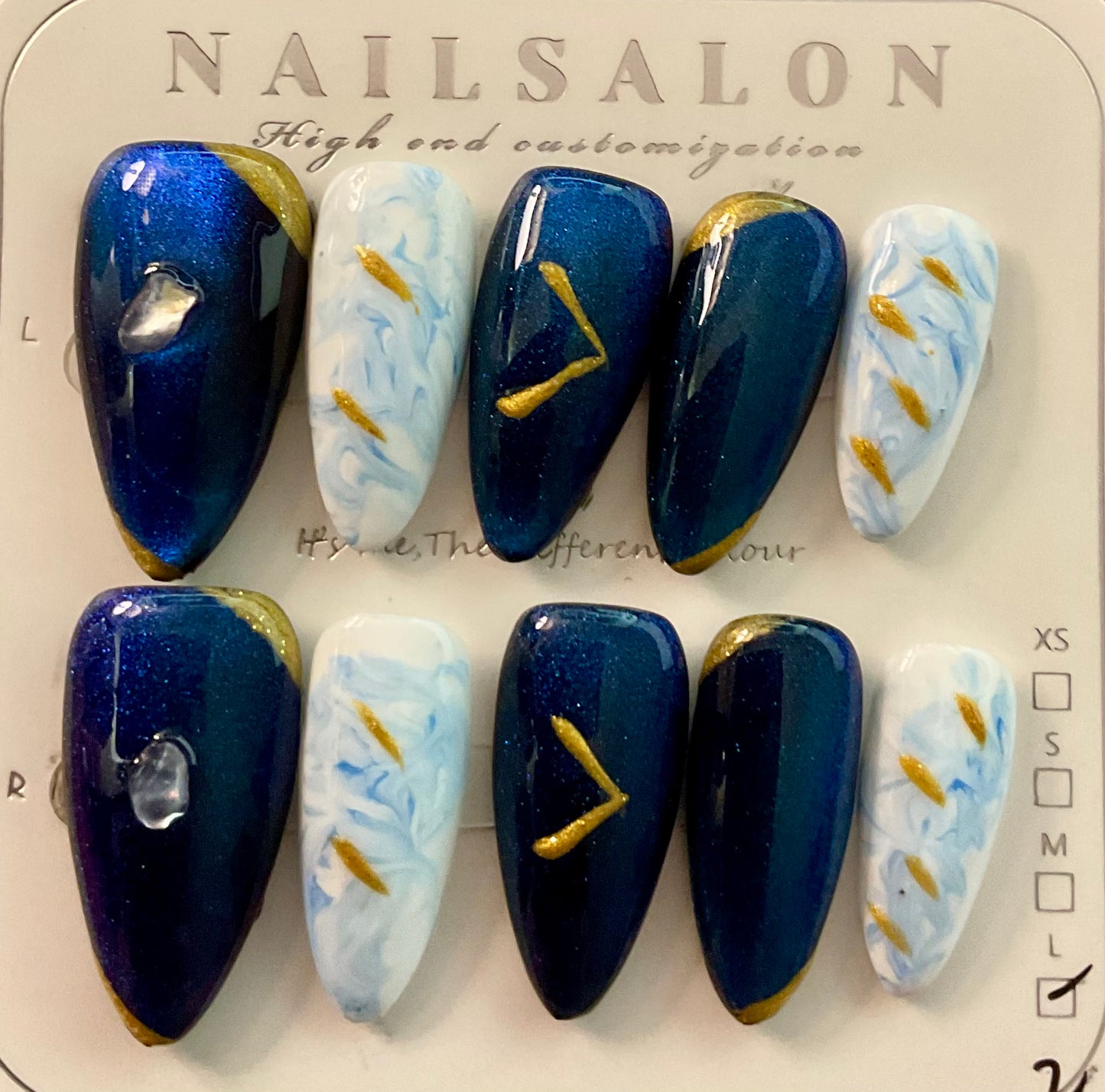 Celestial Midnight Press On Nails