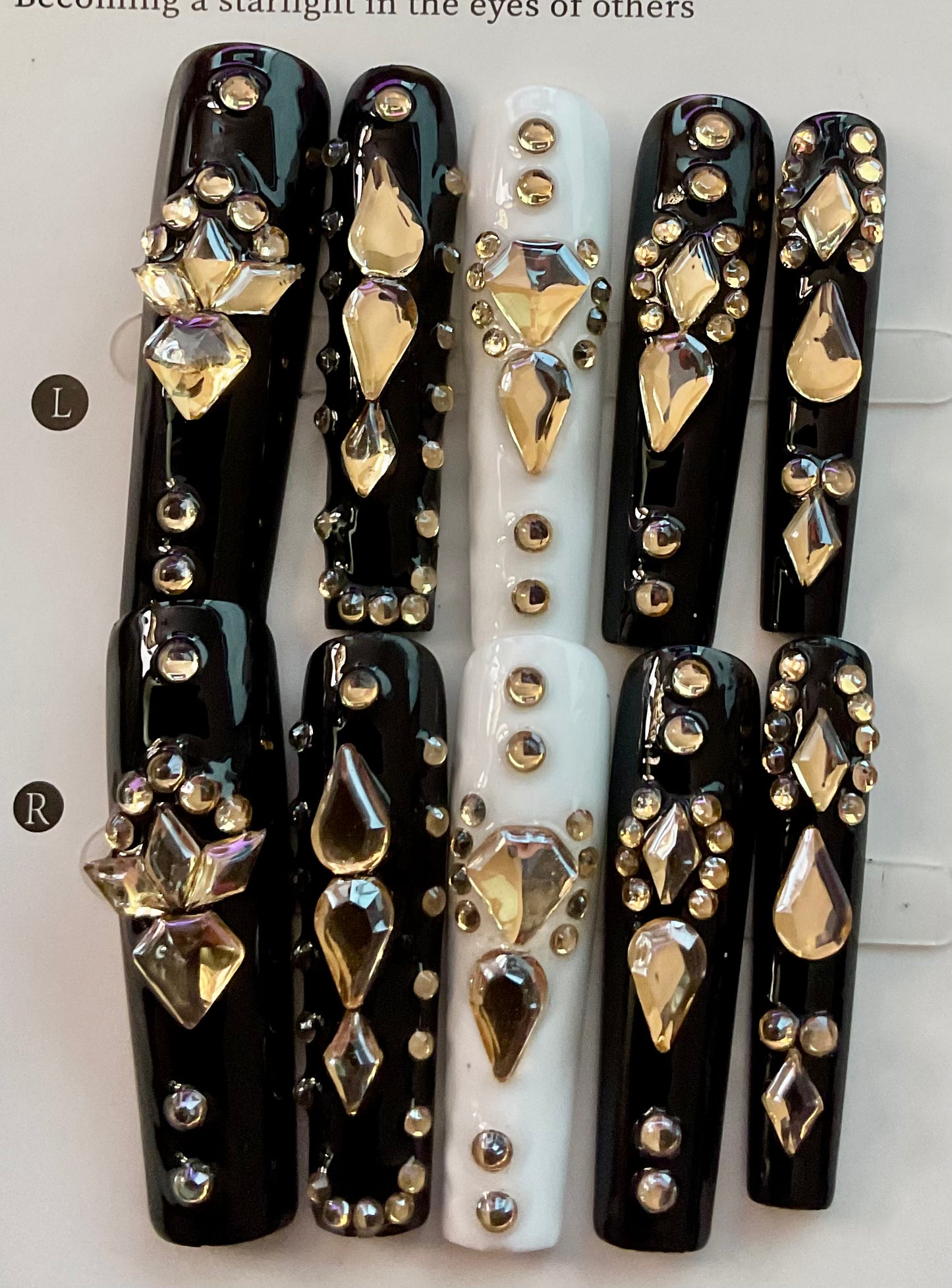 Glam Gold Gem Press On Nails