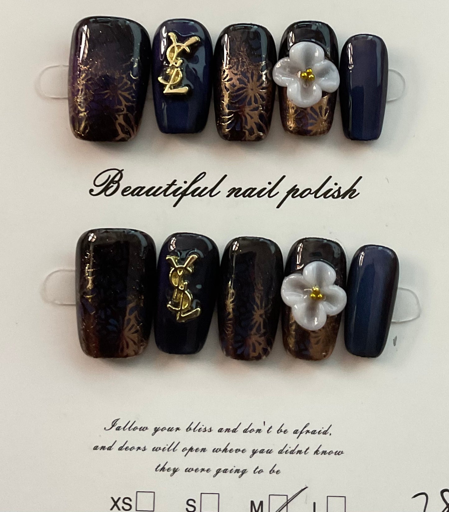 Midnight Bronze Press On Nails