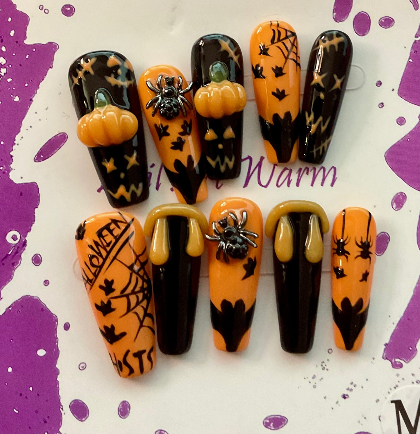 Spooky Pumpkin Night Press On Nails