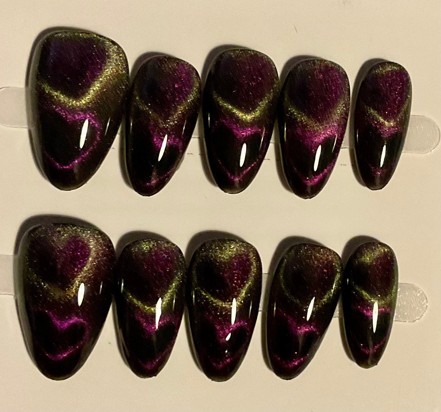 Elegant Black Heart Press On Nails