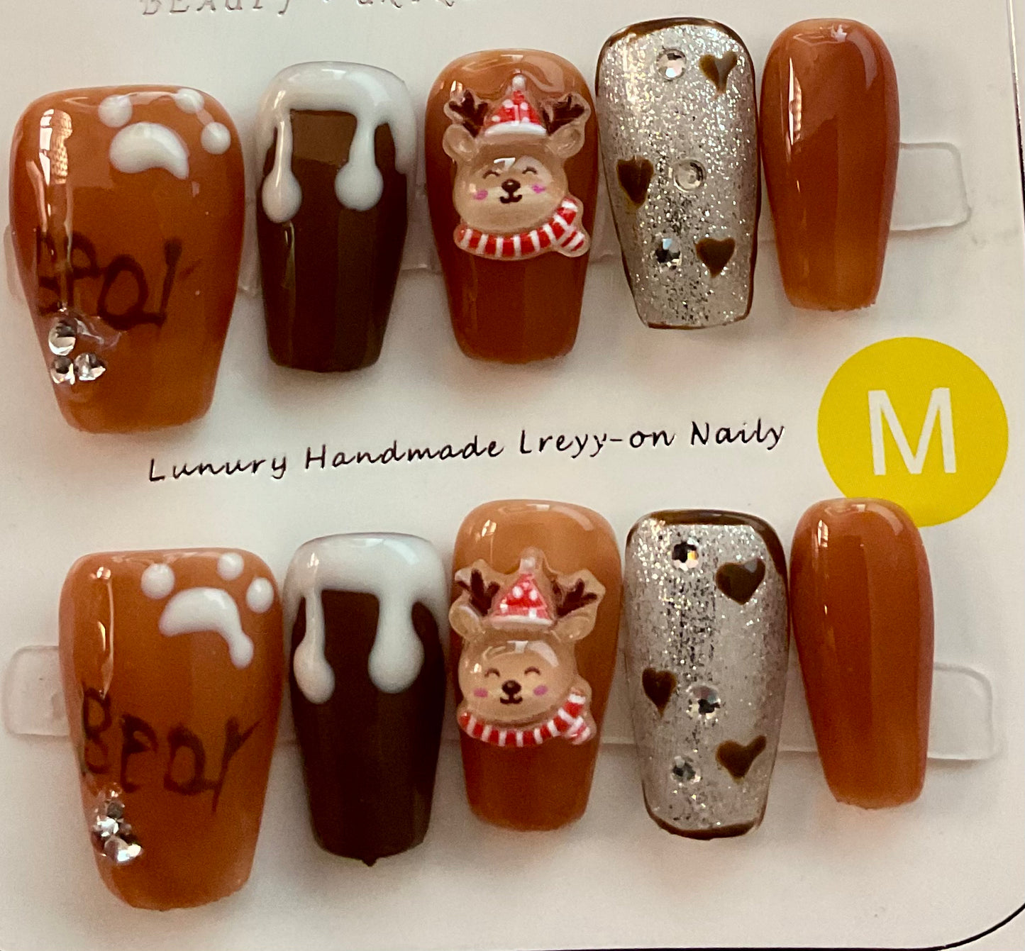 Cocoa Reindeer Delight Press On Nails