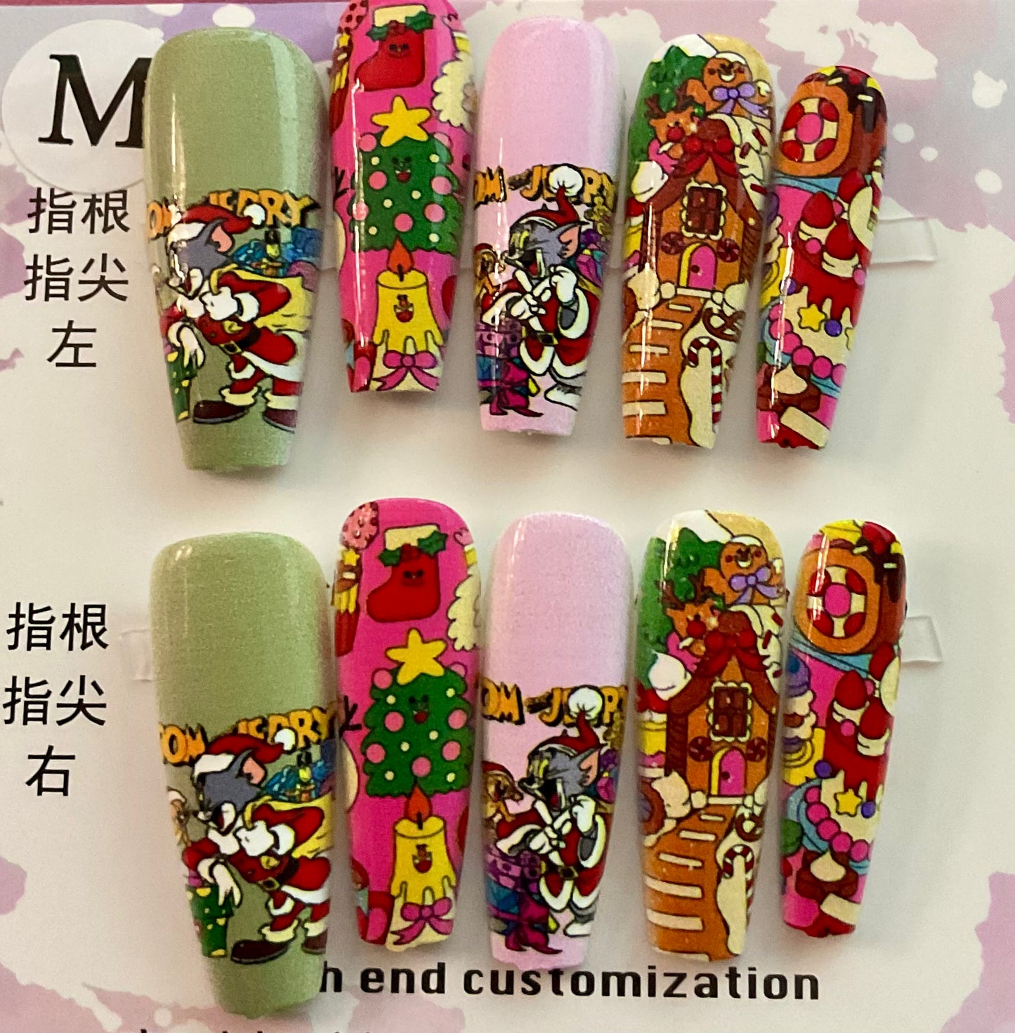 Tom & Jerry Christmas Press On Nails