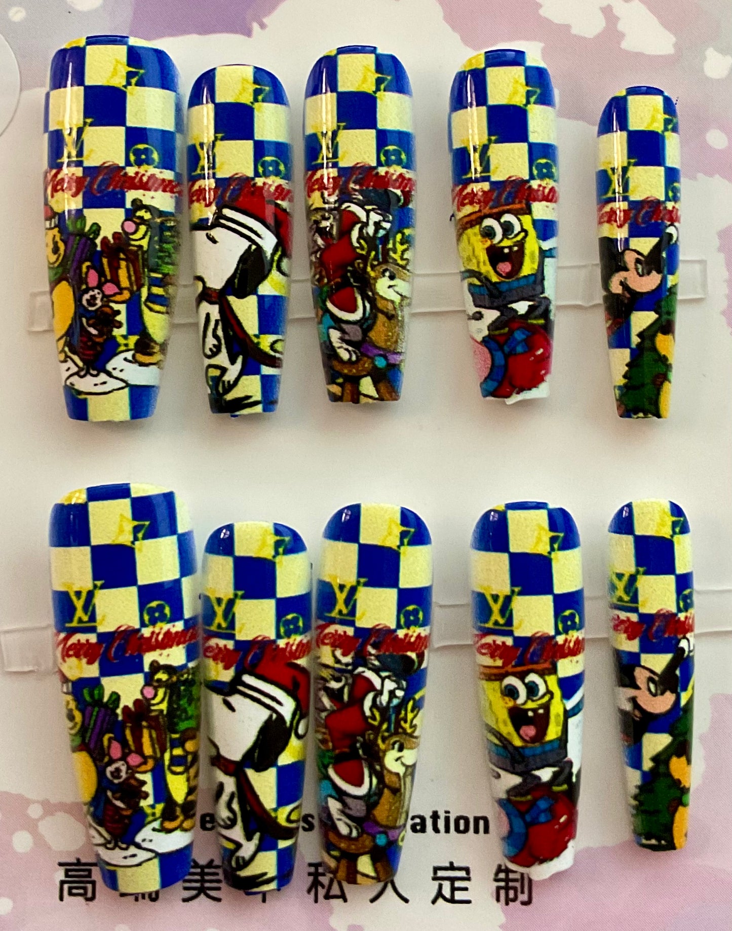 Holiday Cartoon Character Press On Nails
