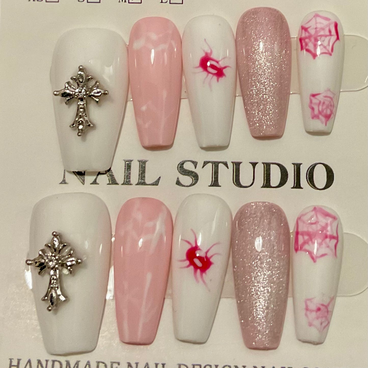 Goth Pink Starburst Press On Nails