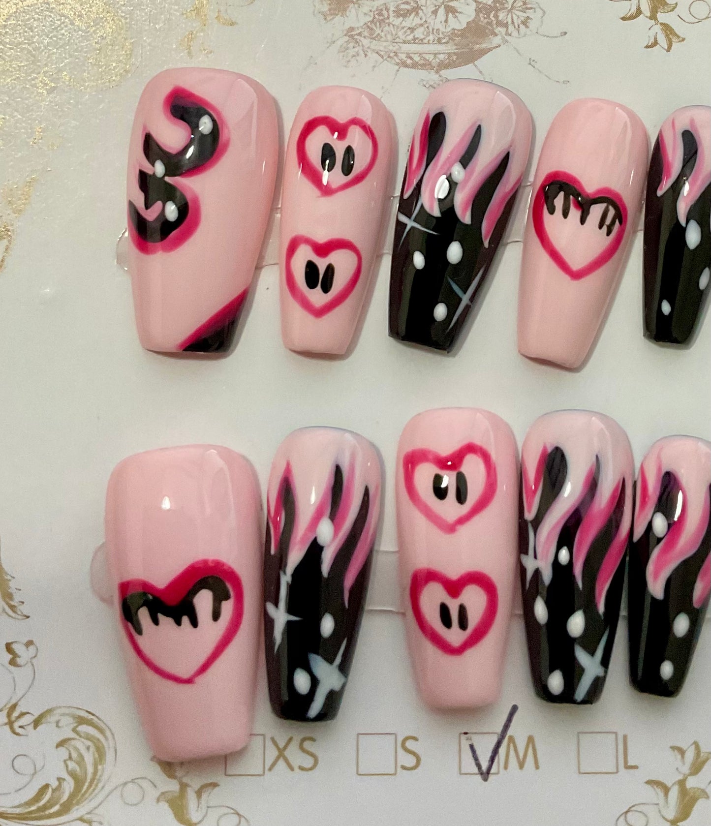 Sweetheart Flames Press On Nails