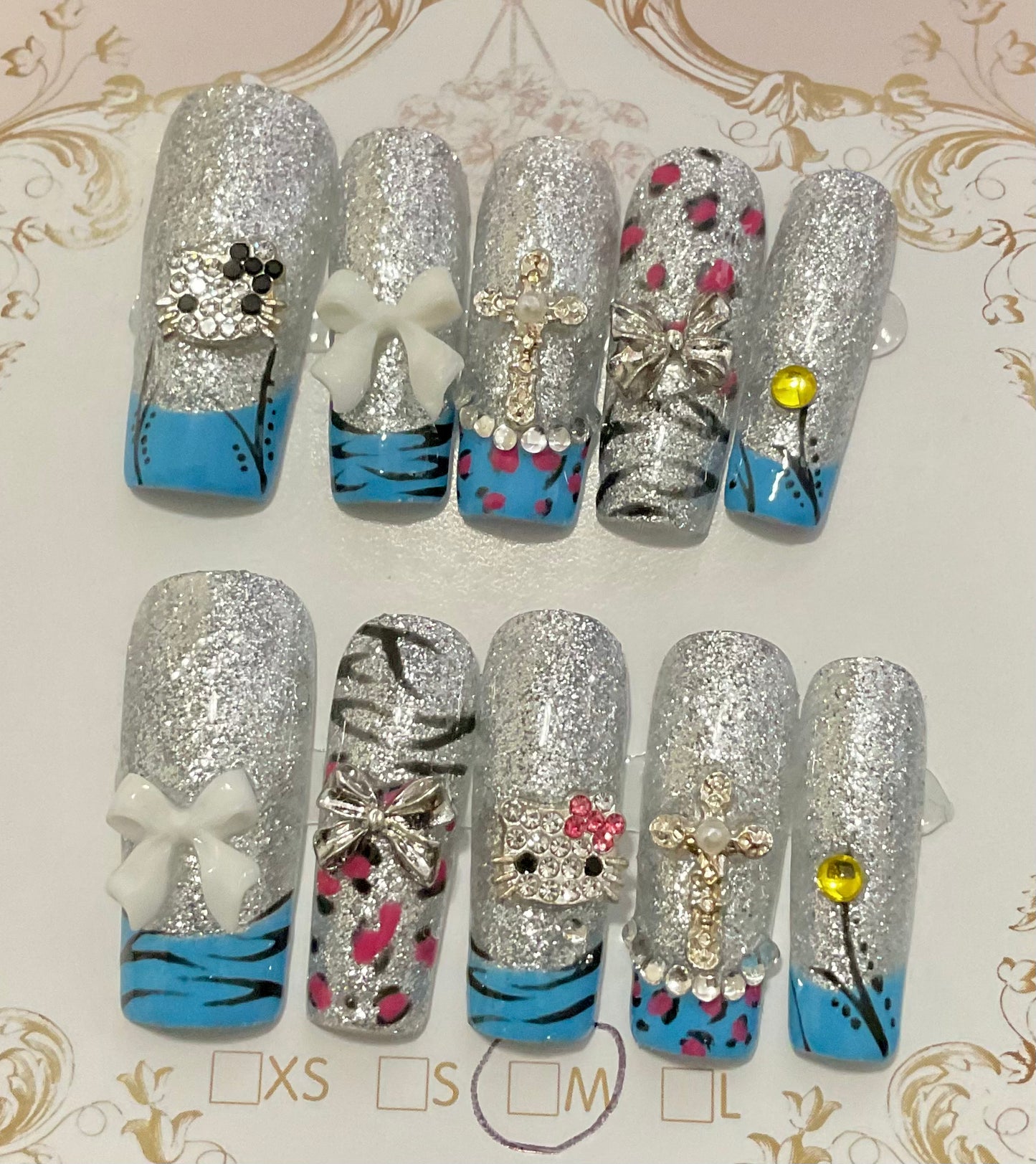 Blue Frost Luxe Press On Nails